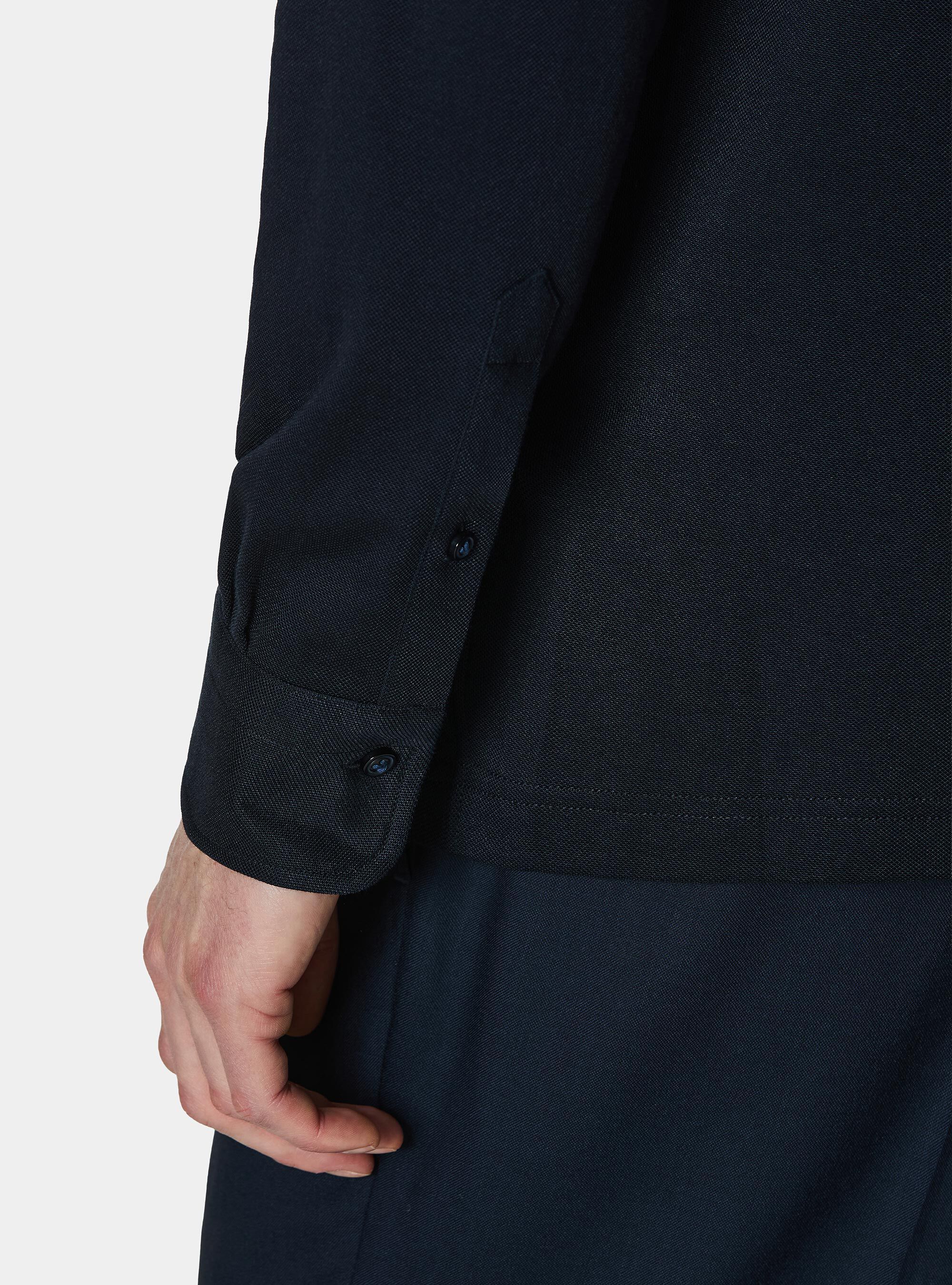 Camicia a polo GT01 in misto cotone piquet, BLU NAVY