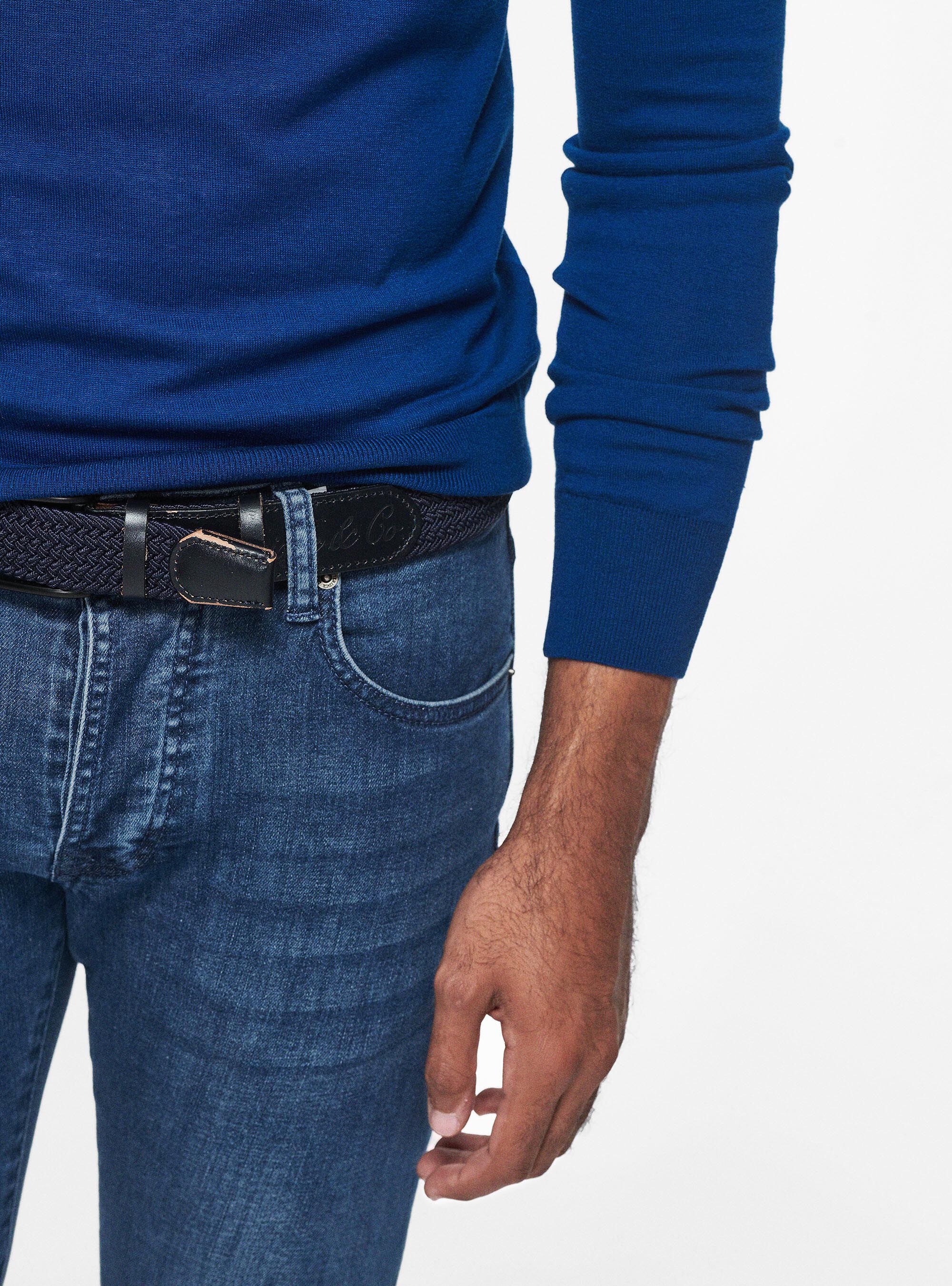 Silk and cotton crew-neck sweater, BLUE ROYAL