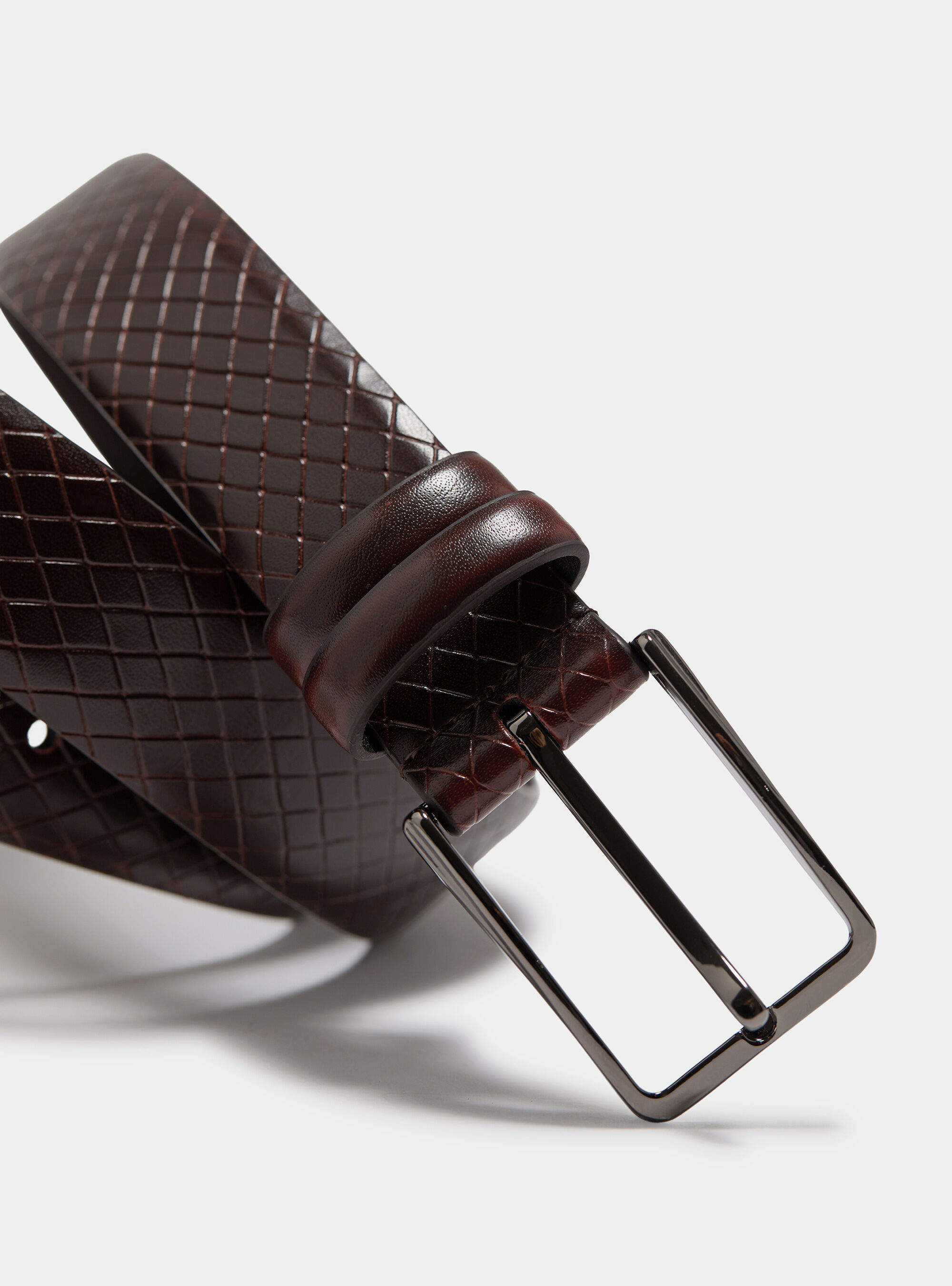 Leather belt, BROWN