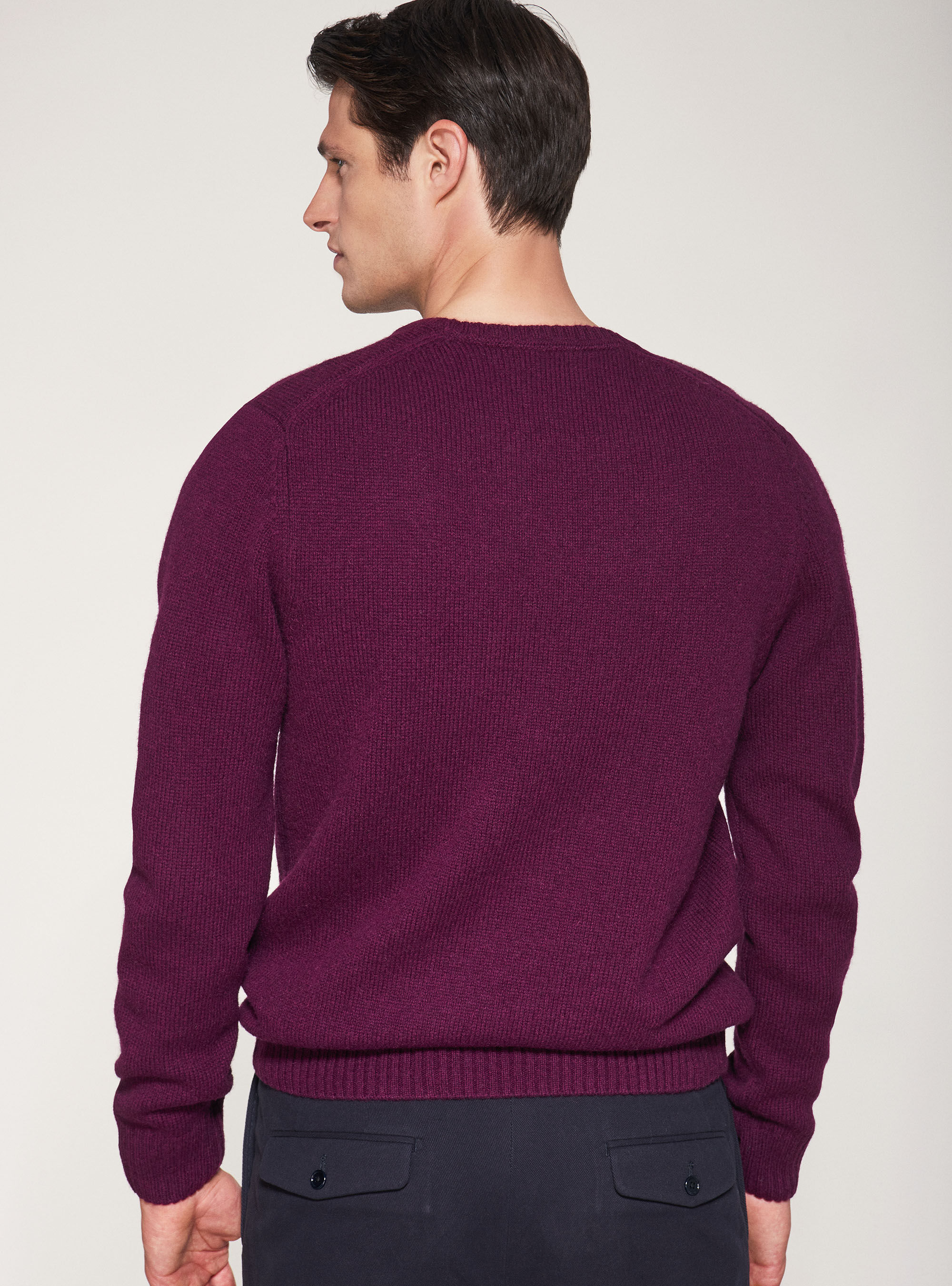 Crew-neck sweater 100% shetland wool, LIGHT VIOLET