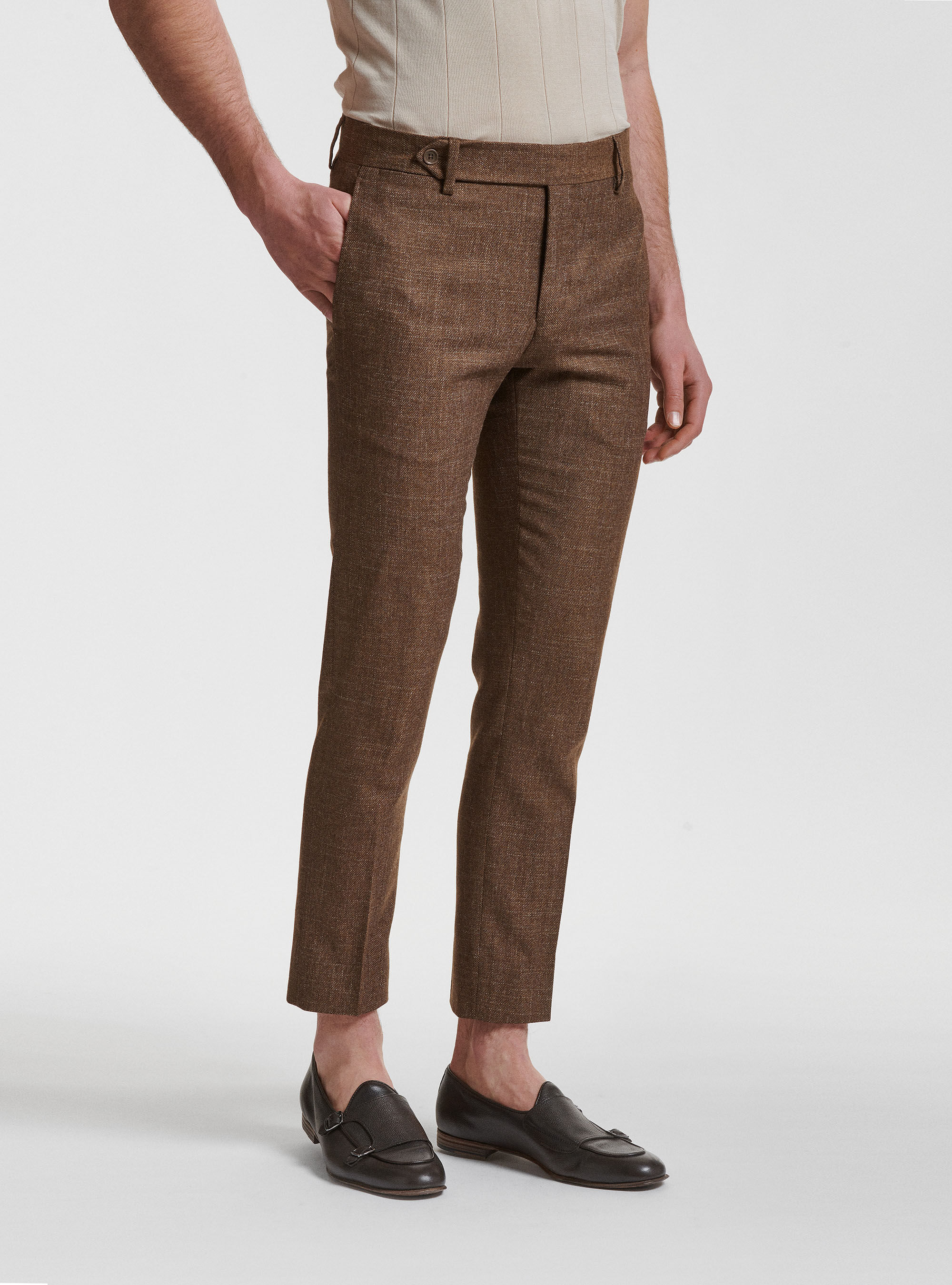 Marlane cotton wool and linen suit trousers