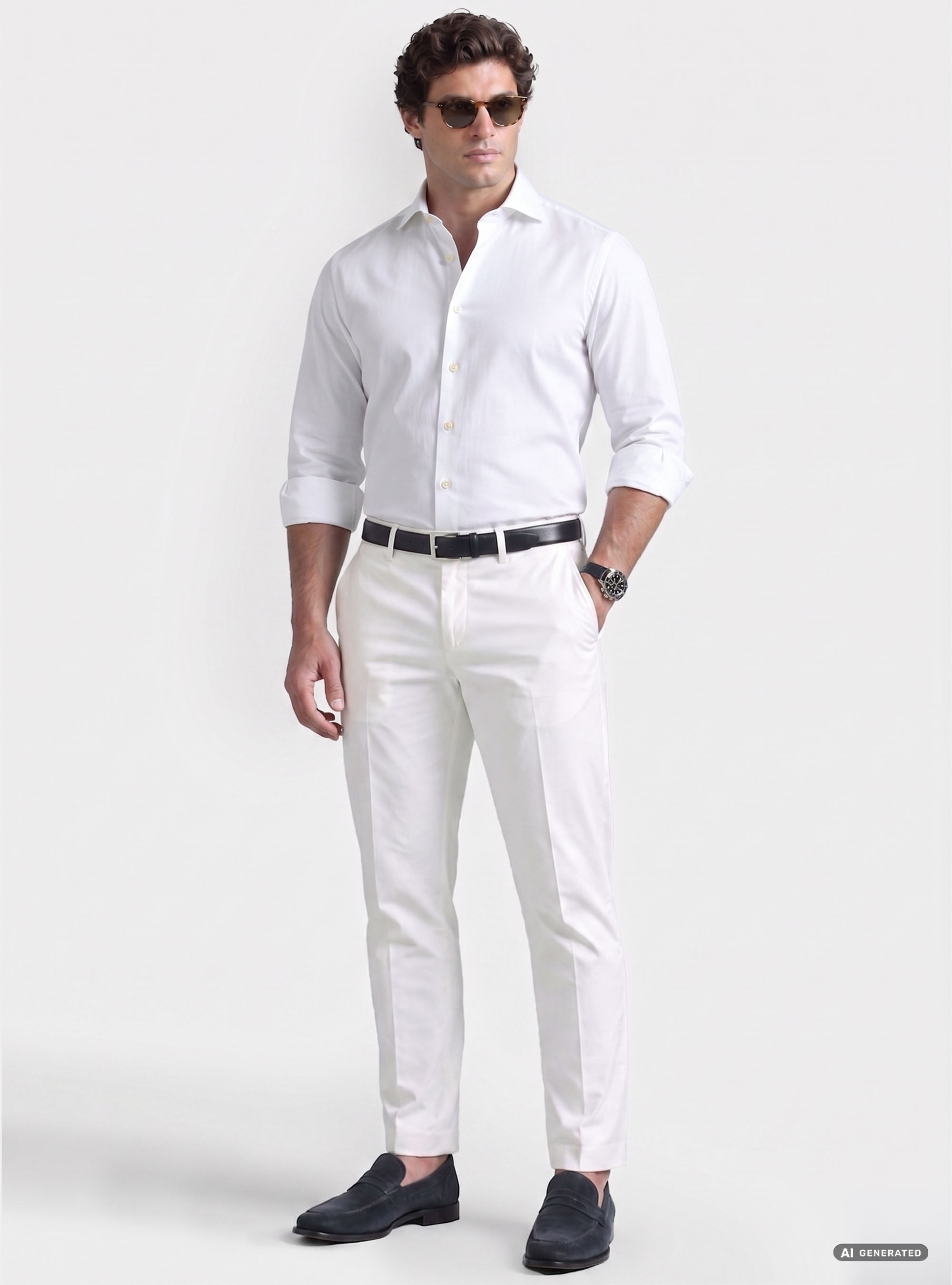 Custom-fit cotton poplin shirt
