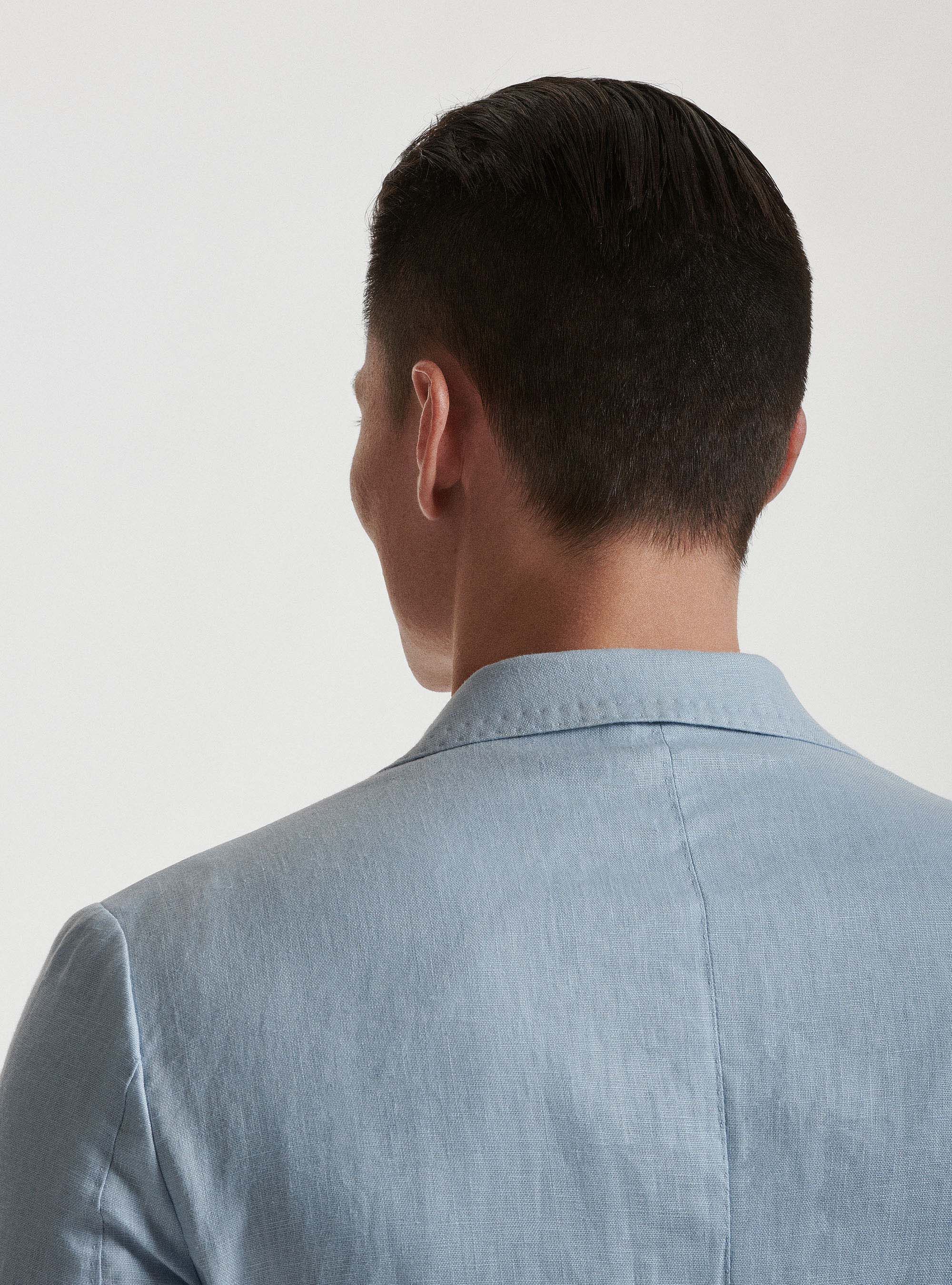 Giacca per abito in puro lino, AZZURRO