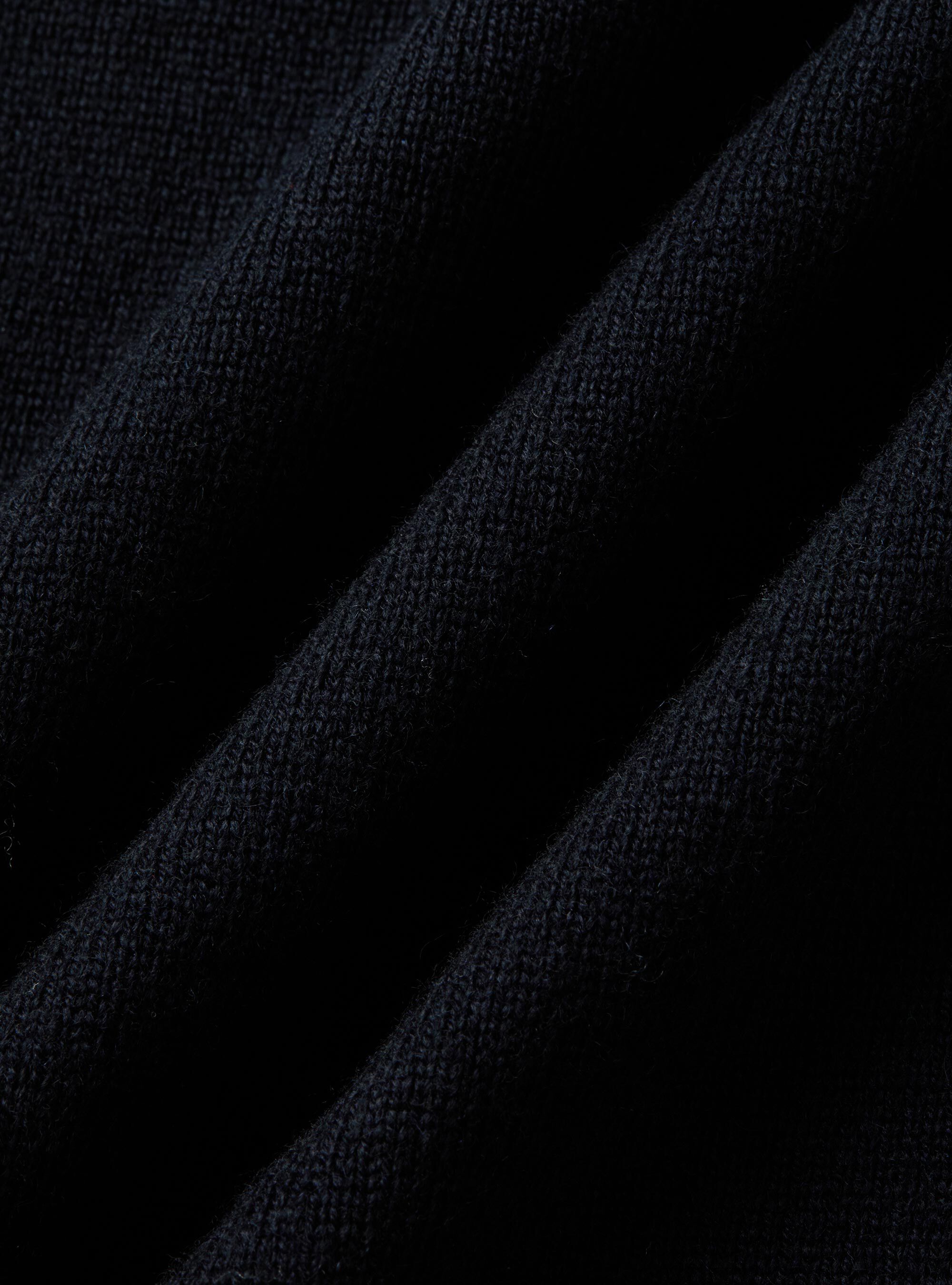 Girocollo in maglia in lana poliammide cashmere, NAVY BLUE