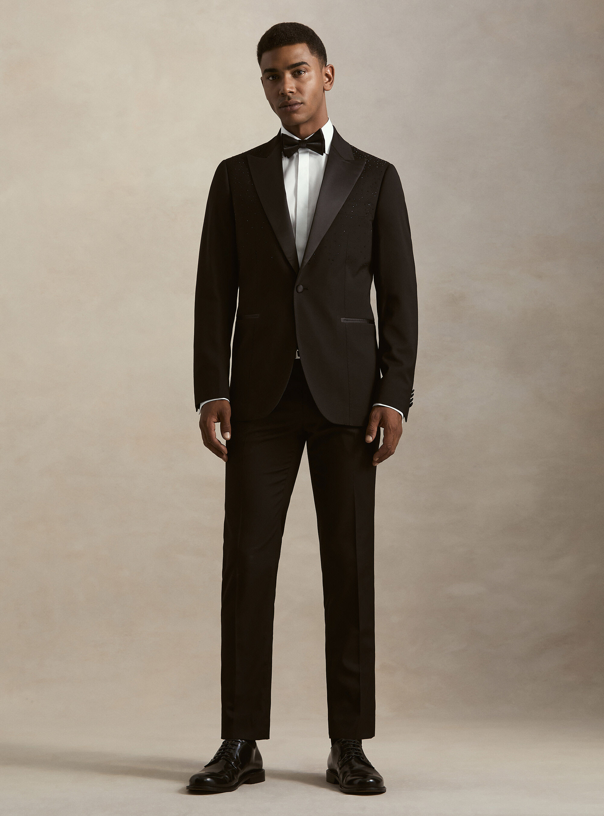 Black glitter tuxedo blazer