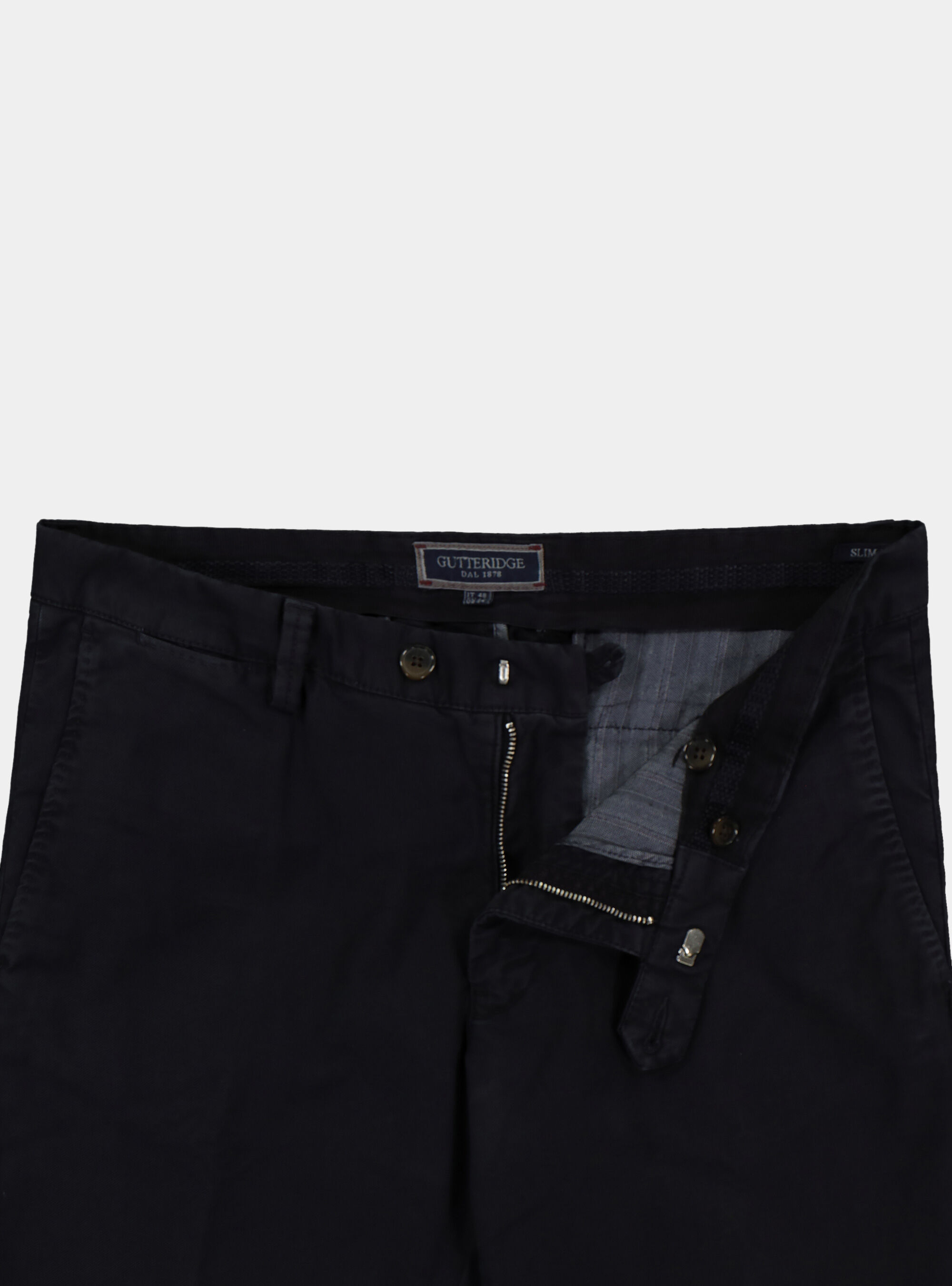 Pantalon chino en coton stretch, BLEU MARINE