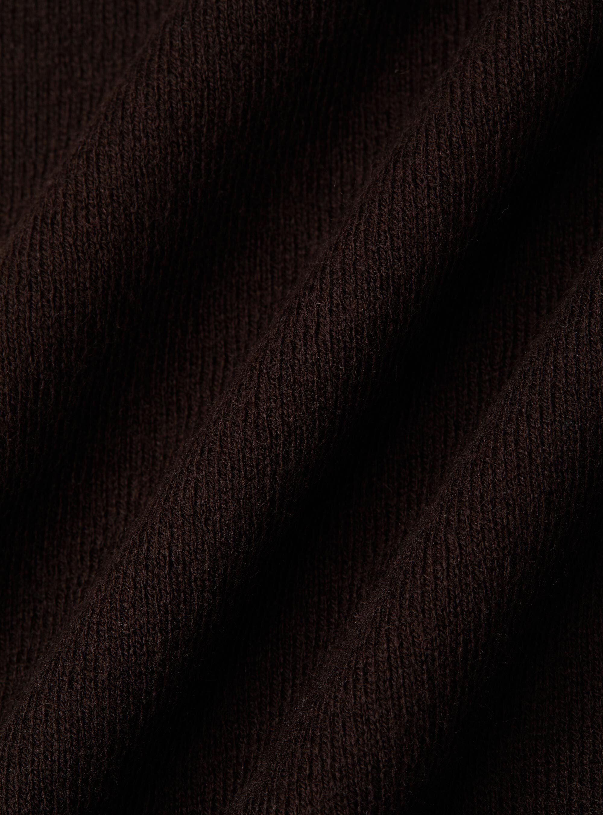 Polo in maglia di cotone e cashmere, MARRONE