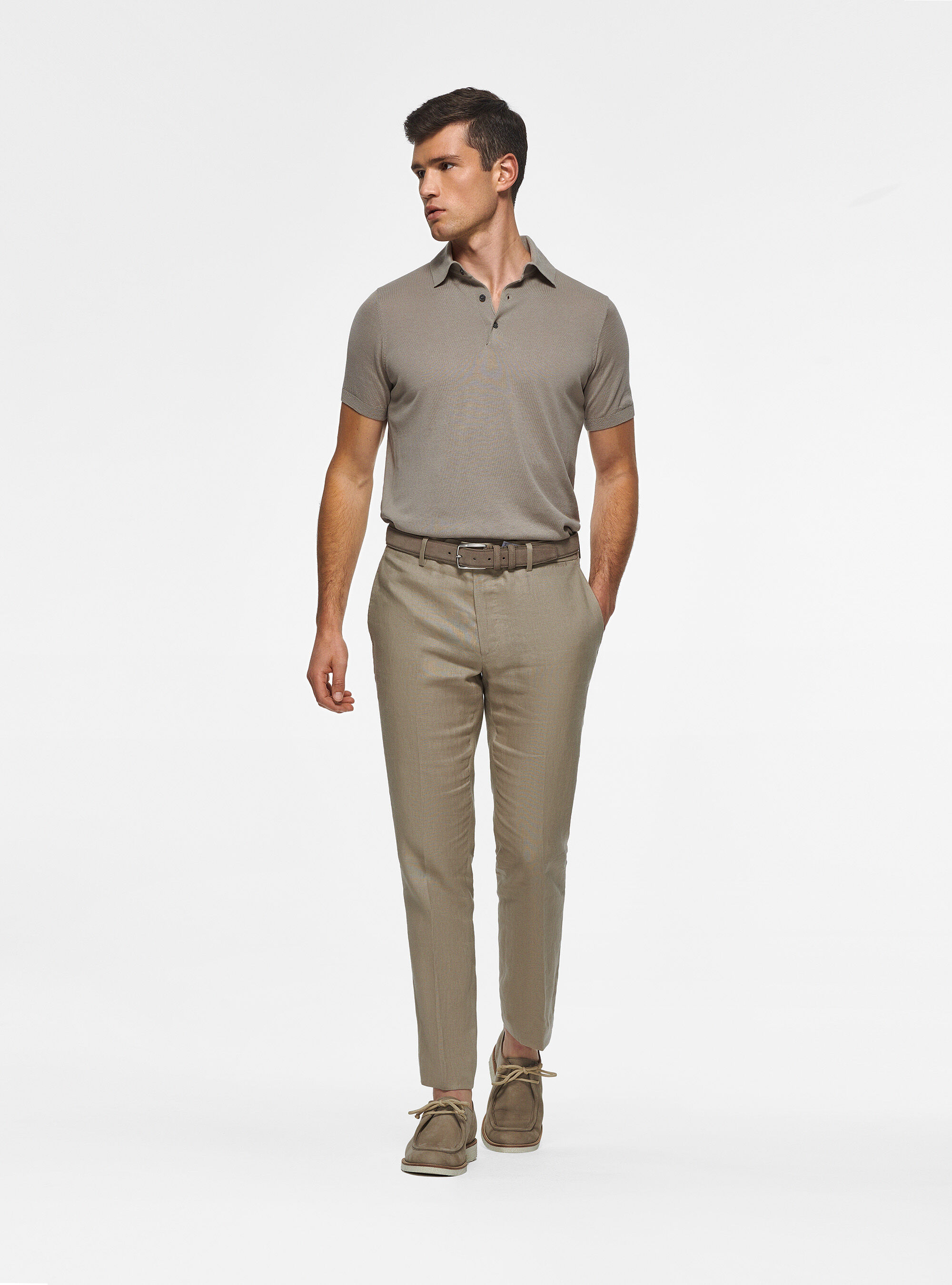 充実の品 Cotton and silk knit polo shirt トップス