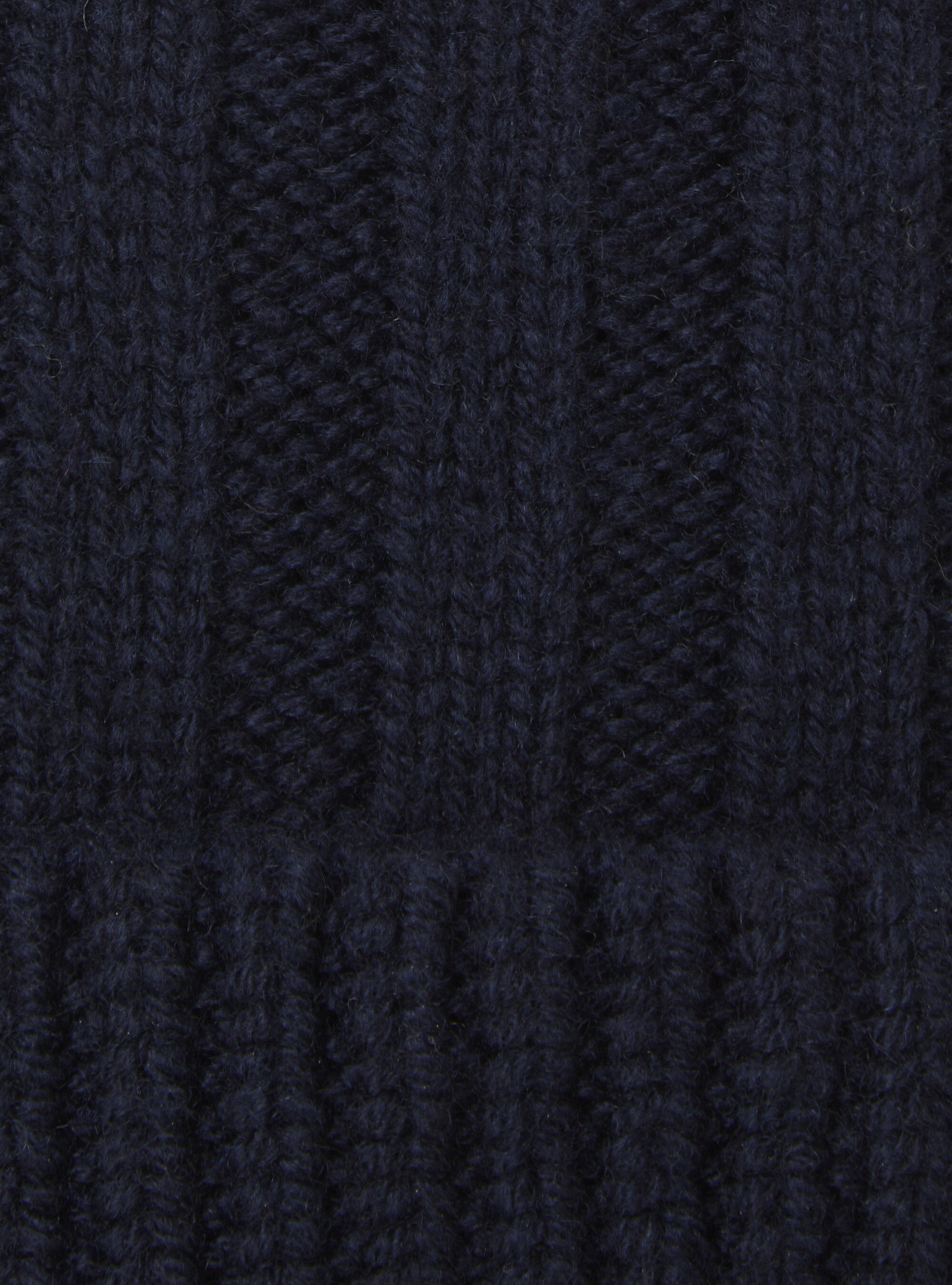 Berretto in lana lambswool e cashmere a costa inglese, BLU NAVY