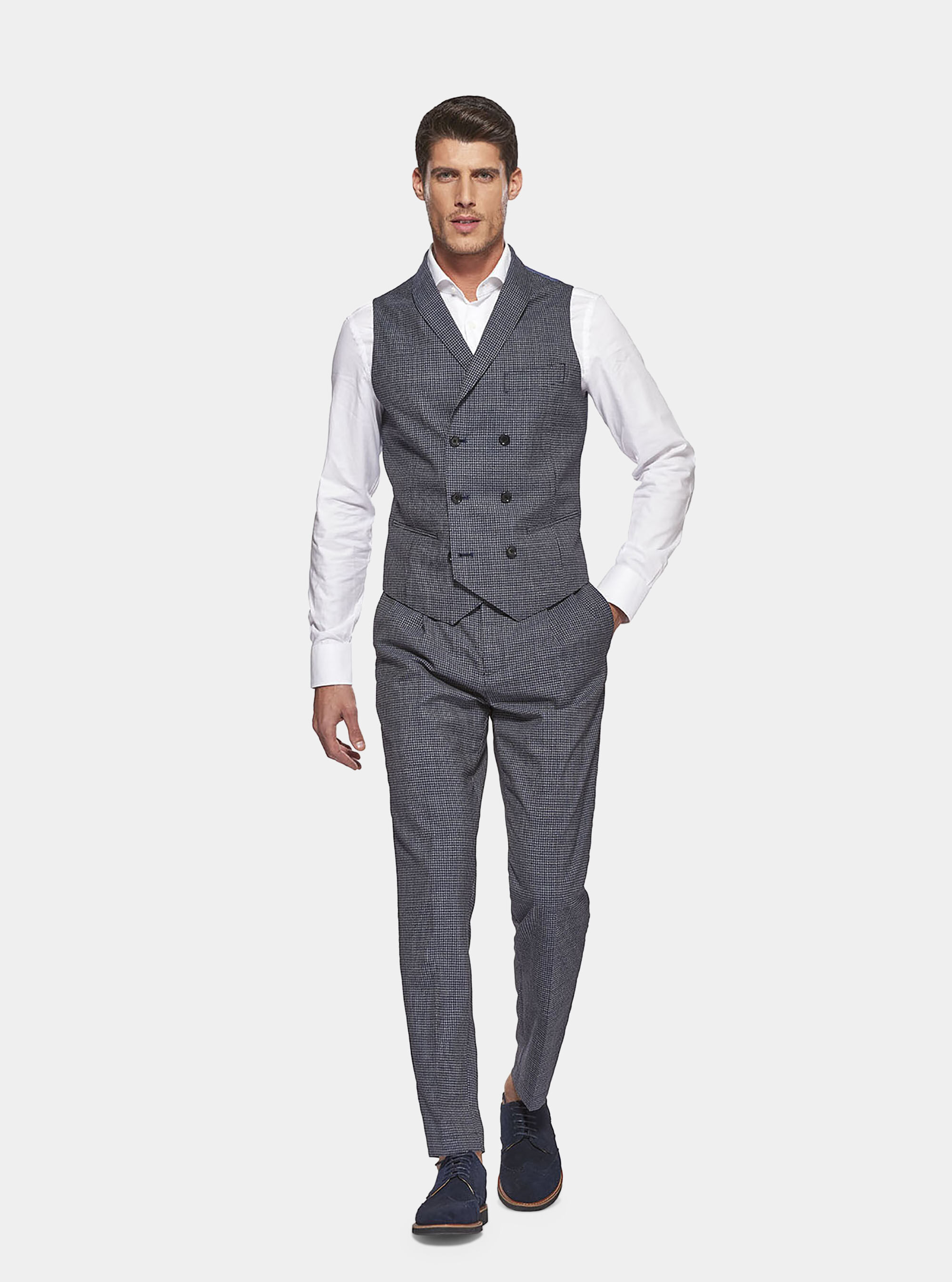 Double breasted cheap grey vest