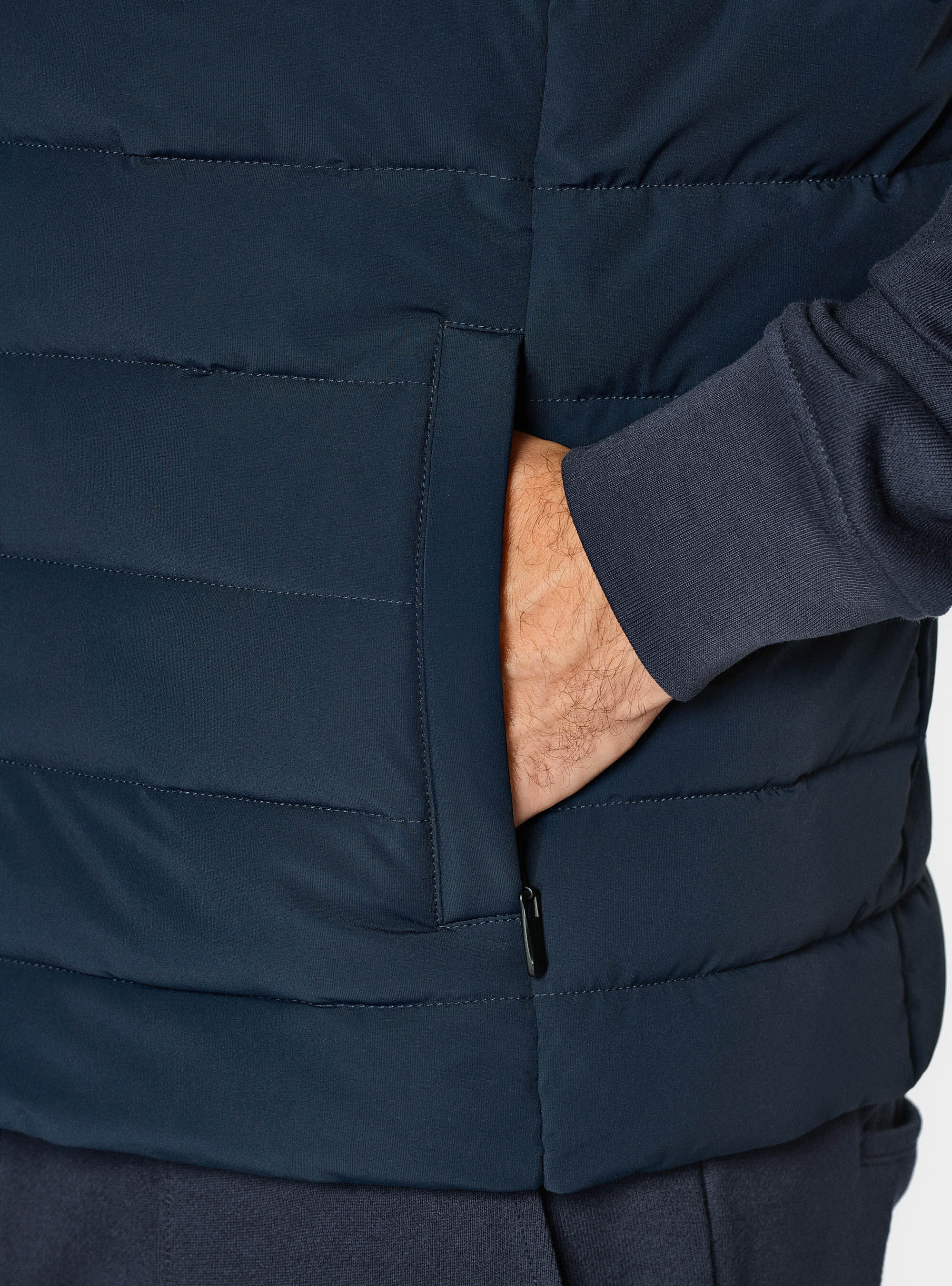 Quilted sleeveless, NAVY BLUE