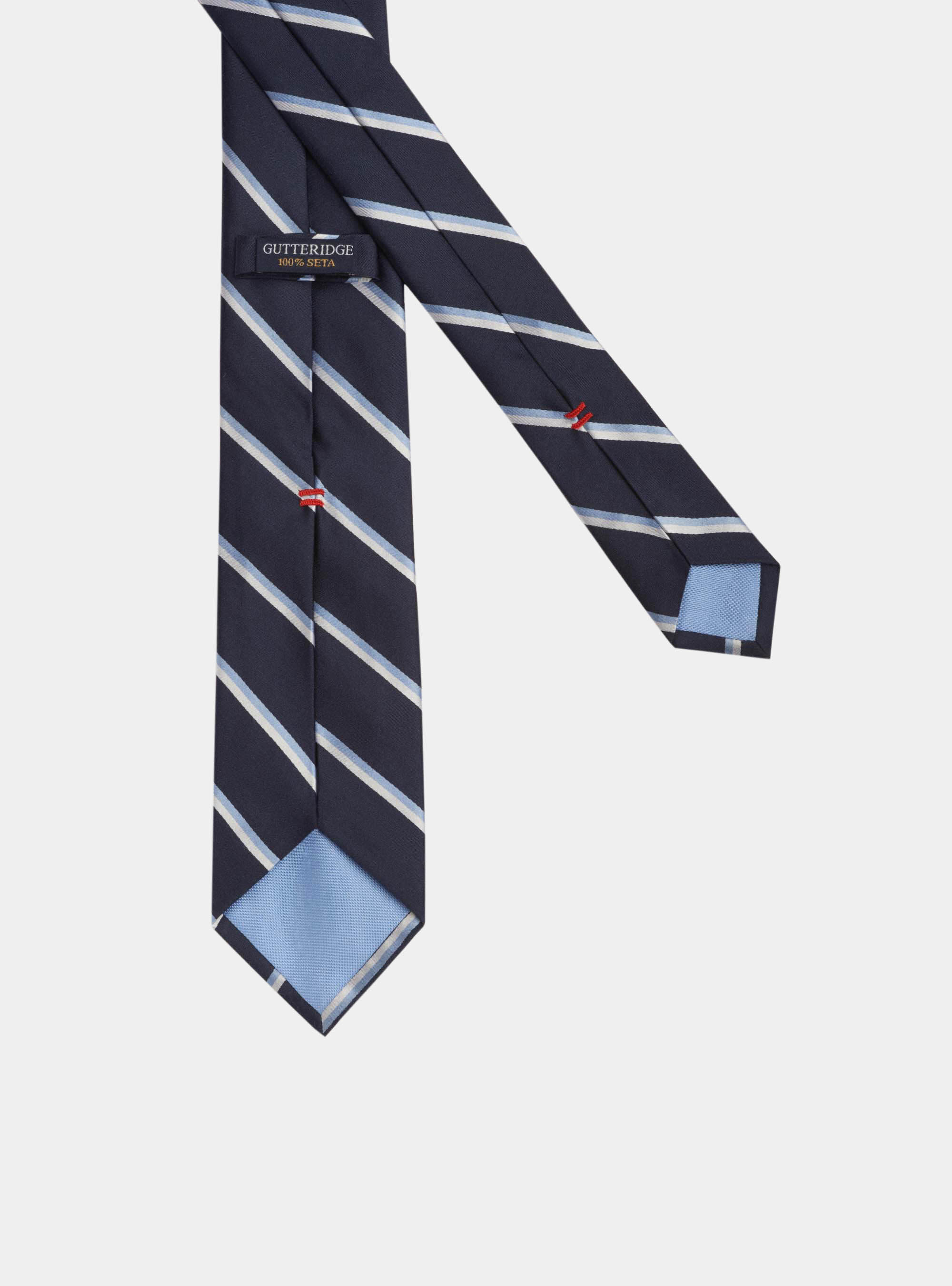Striped silk tie, NAVY BLUE
