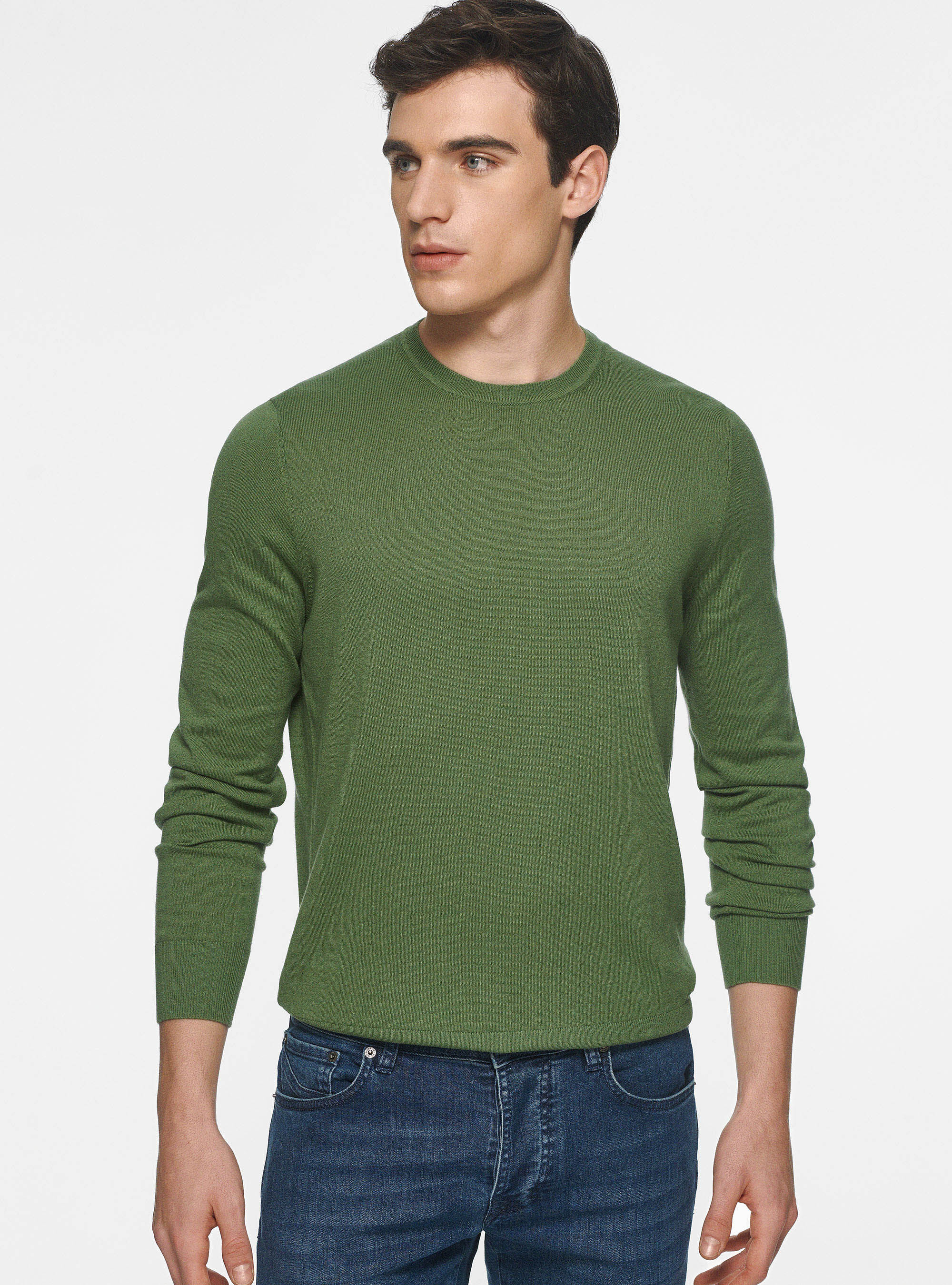 Cotton round neck sweaters sales