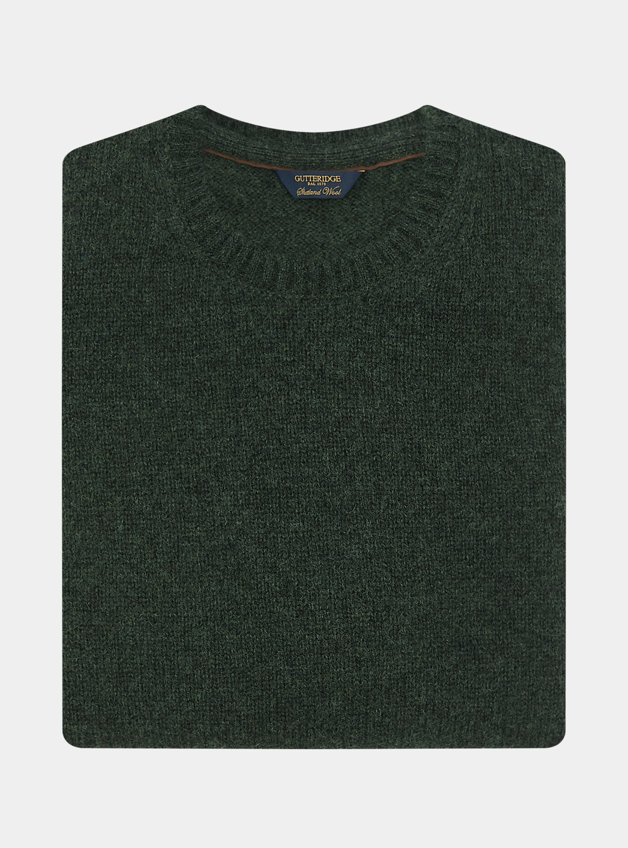 Pure Shetland wool crewneck sweater, GREEN
