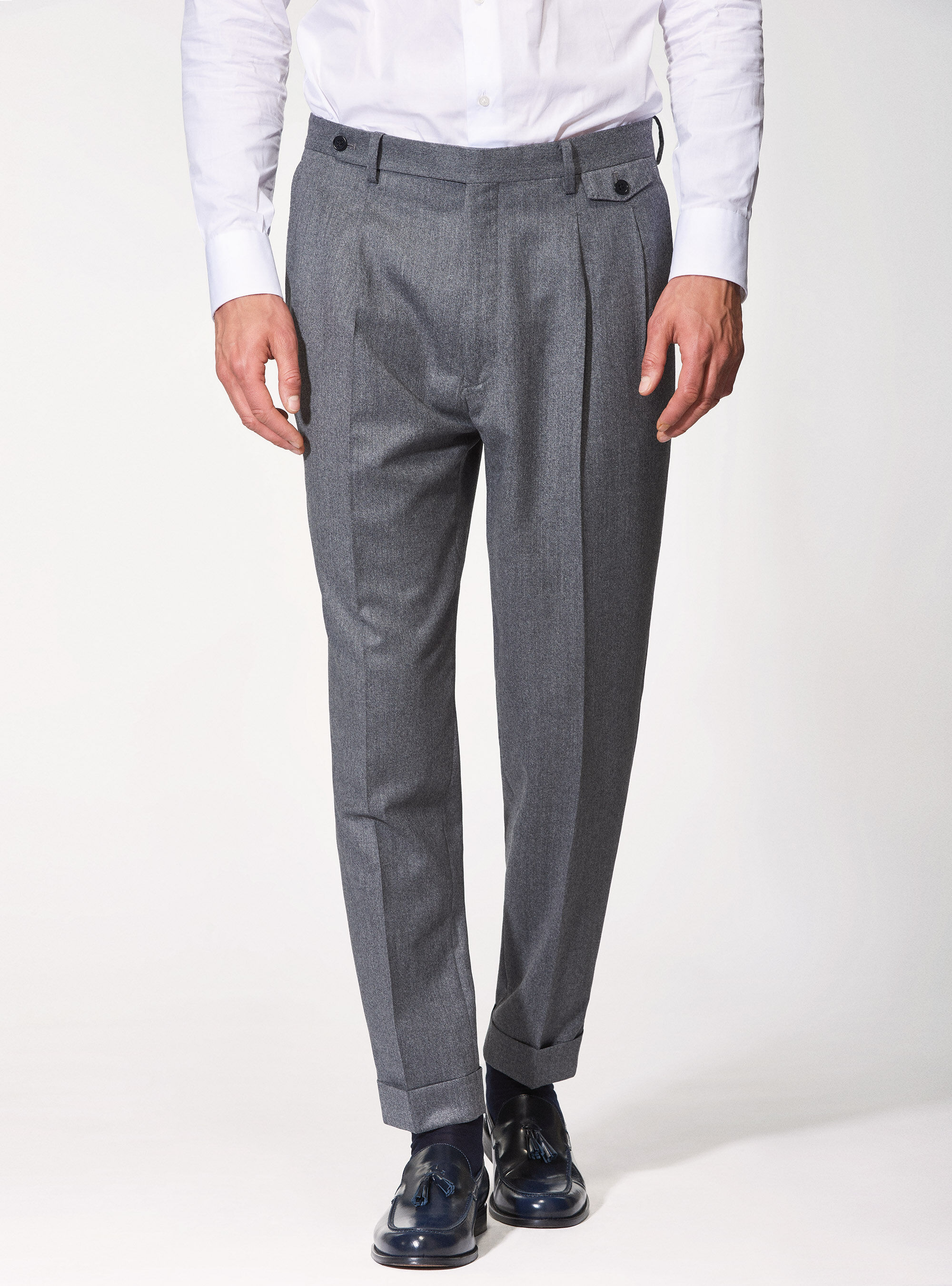 Mens flannel suit trousers sales