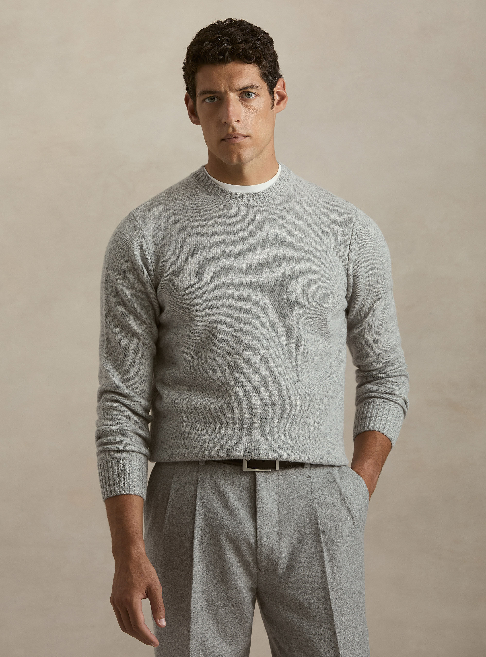 Pure Shetland wool crewneck sweater