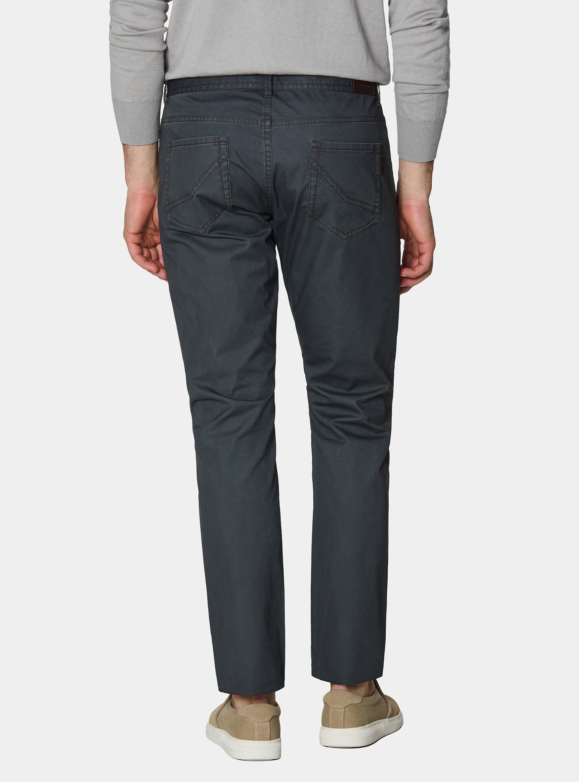 Pantaloni slim fit in cotone lavato, GRIGIO CHIARO