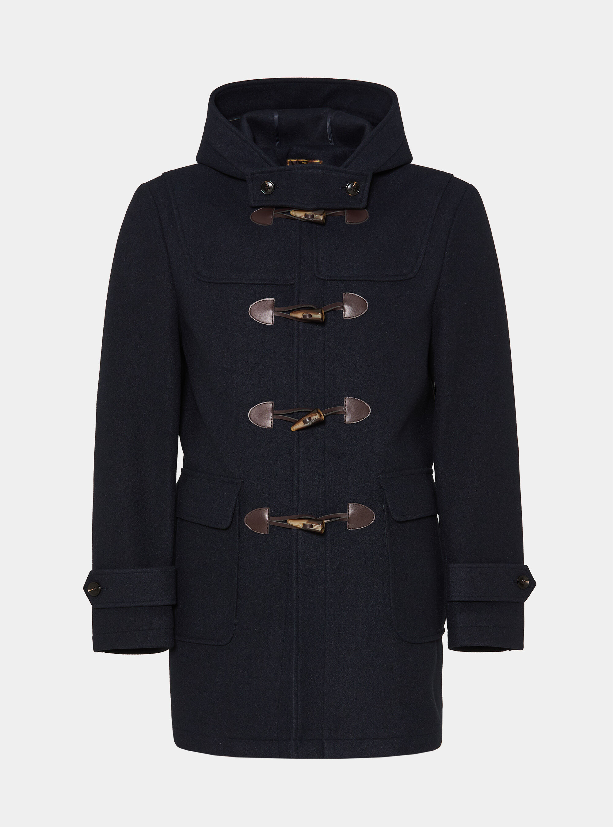Montgomery con cappuccio in misto lana, BLU NAVY