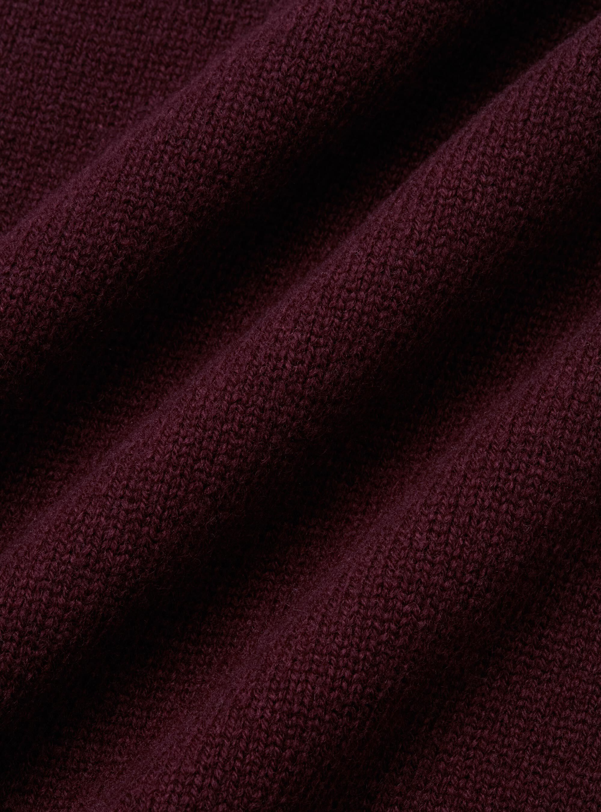 Collo alto in maglia in lana merino, BORDEAUX