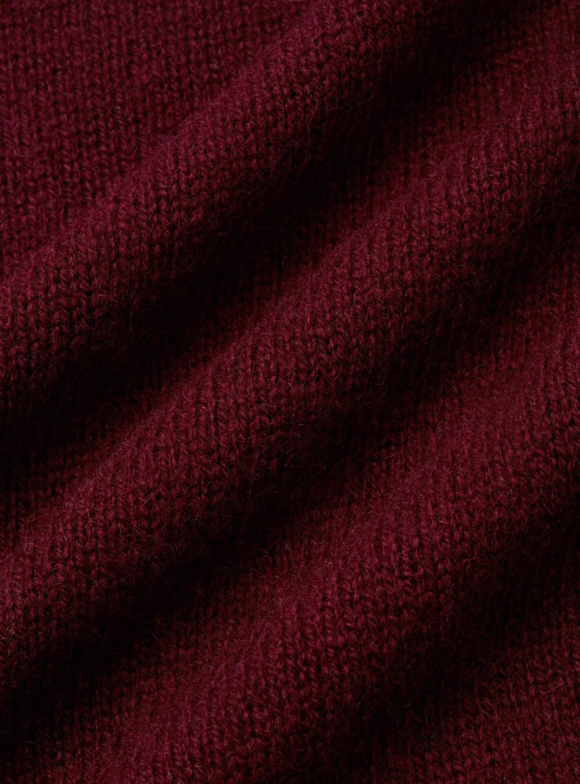 Pure Shetland wool crewneck sweater, BORDEAUX