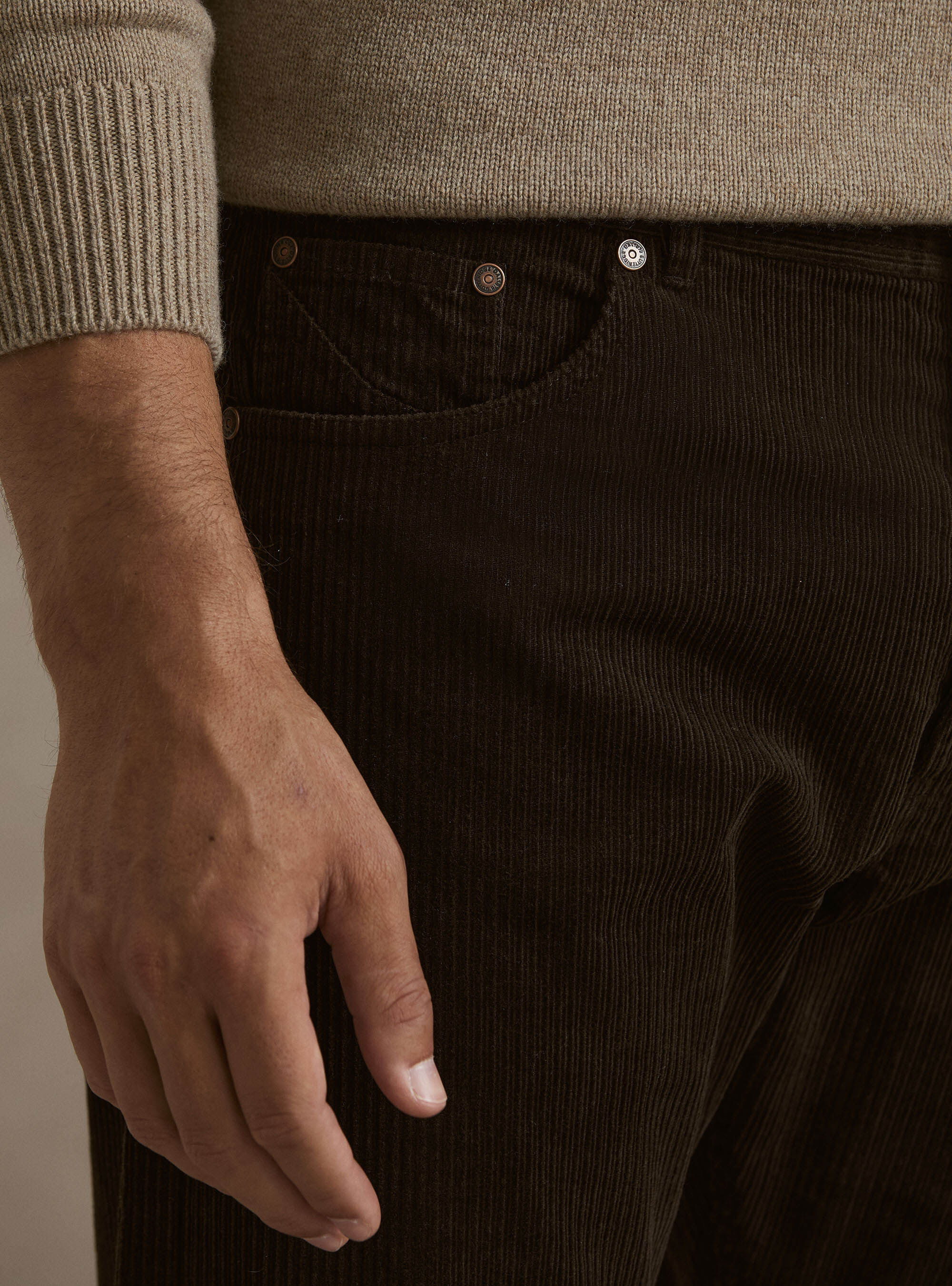 5-pocket corduroy trousers, BROWN