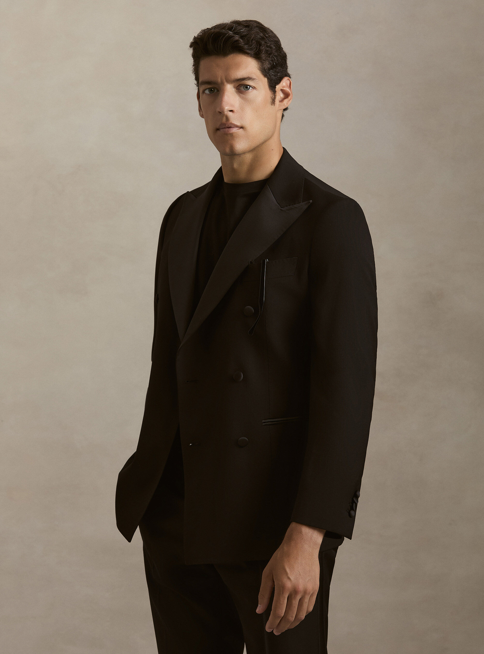 Double-breasted tuxedo blazer