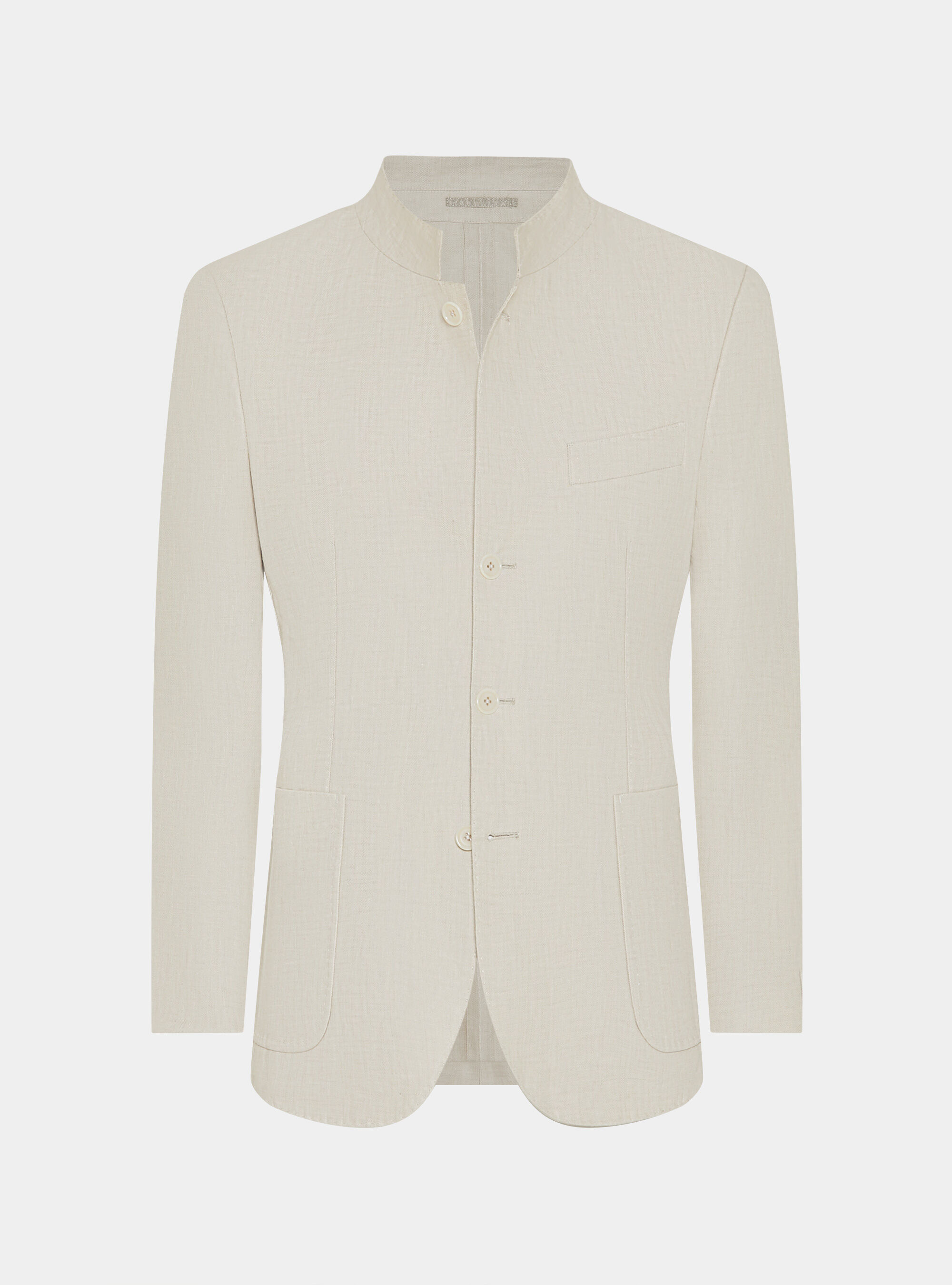 Veste cor&eacute;enne en lin pur &agrave; chevrons, &Atilde; CRU