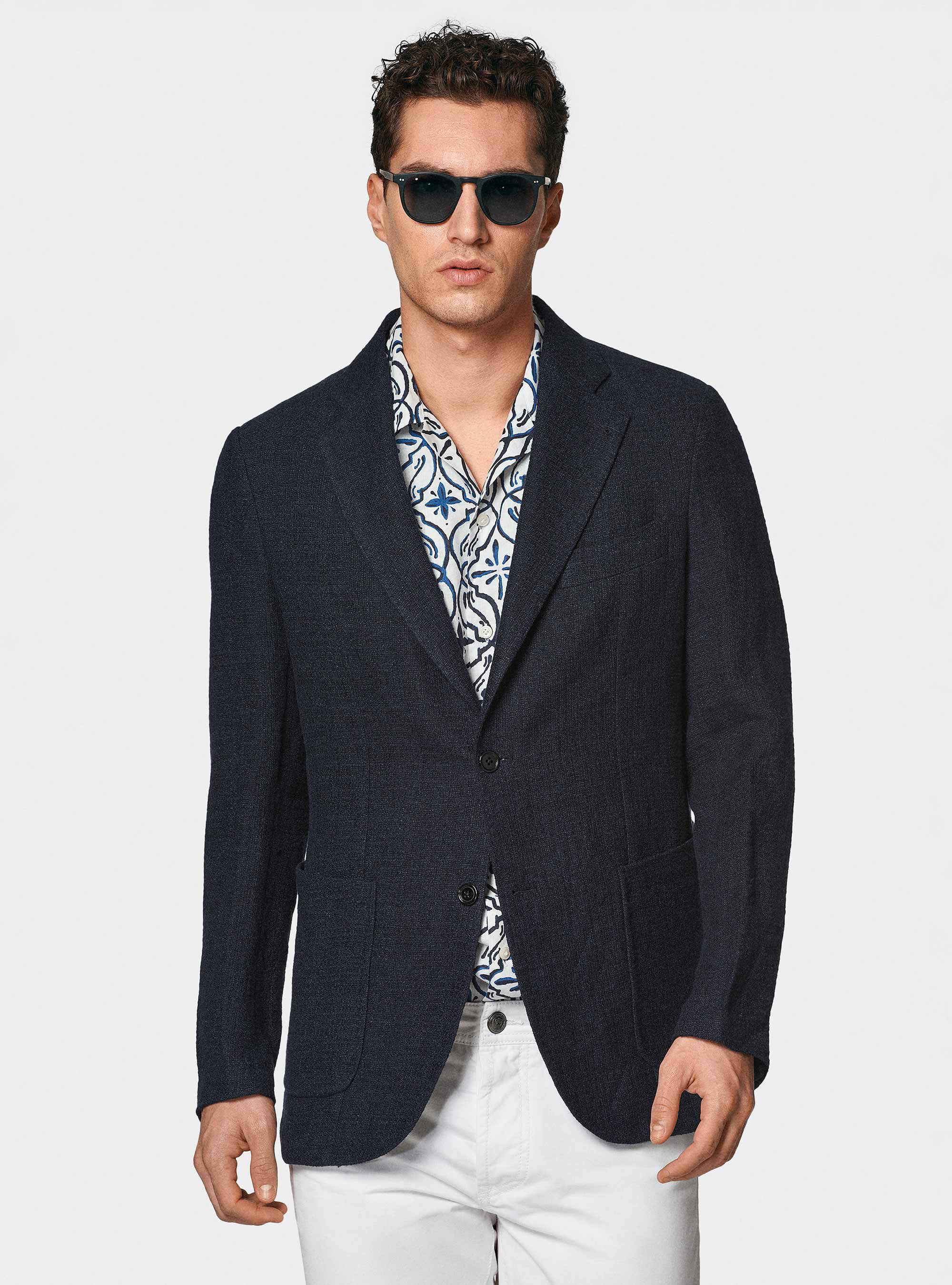 Giacca in lino crepe