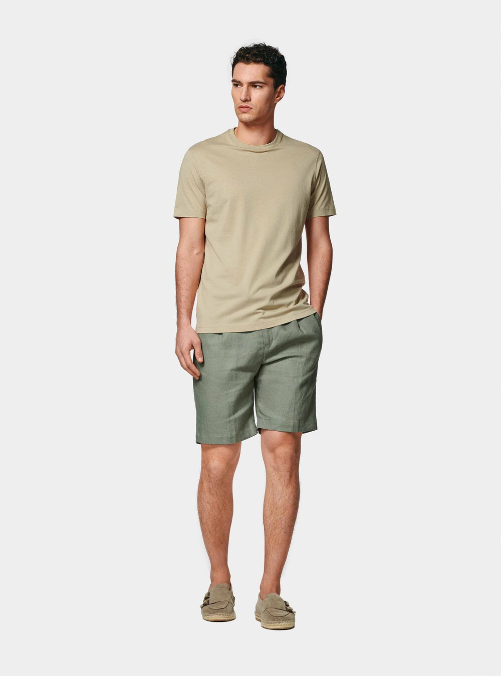 T-shirt mezza manica in cotone Supima, SABBIA T-shirt mezza manica in cotone Supima