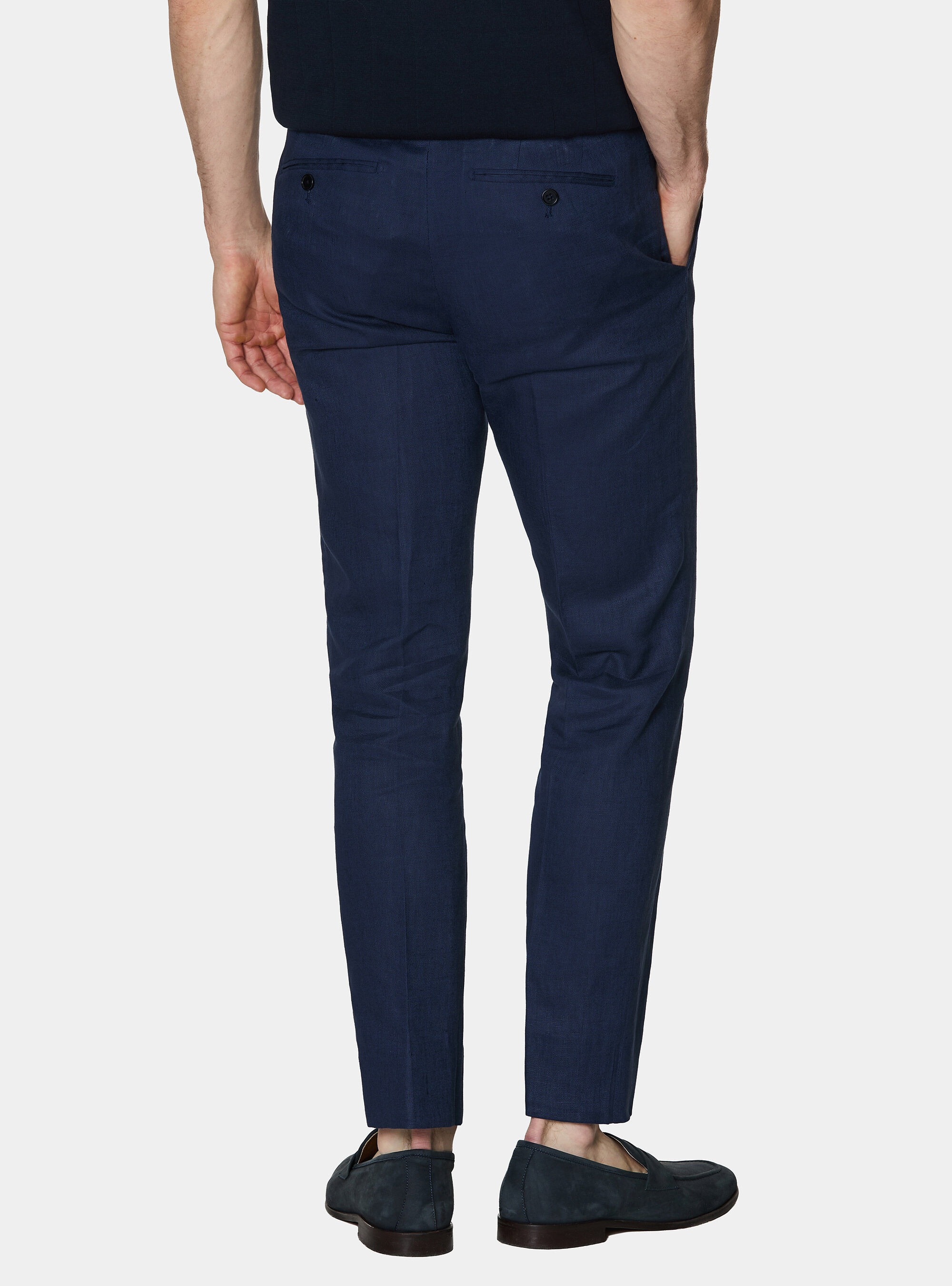 Pure linen suit trousers, BLUE