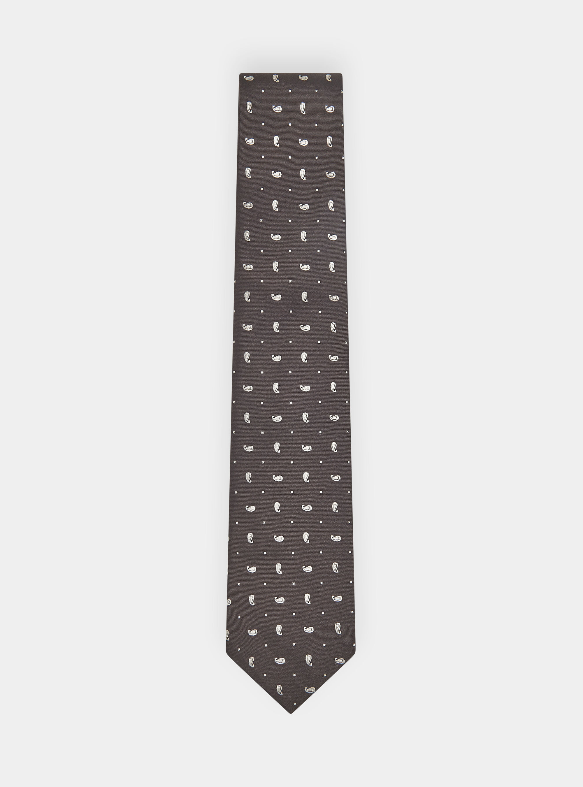 Corbata de seda jacquard, BROWN/ECRU B093