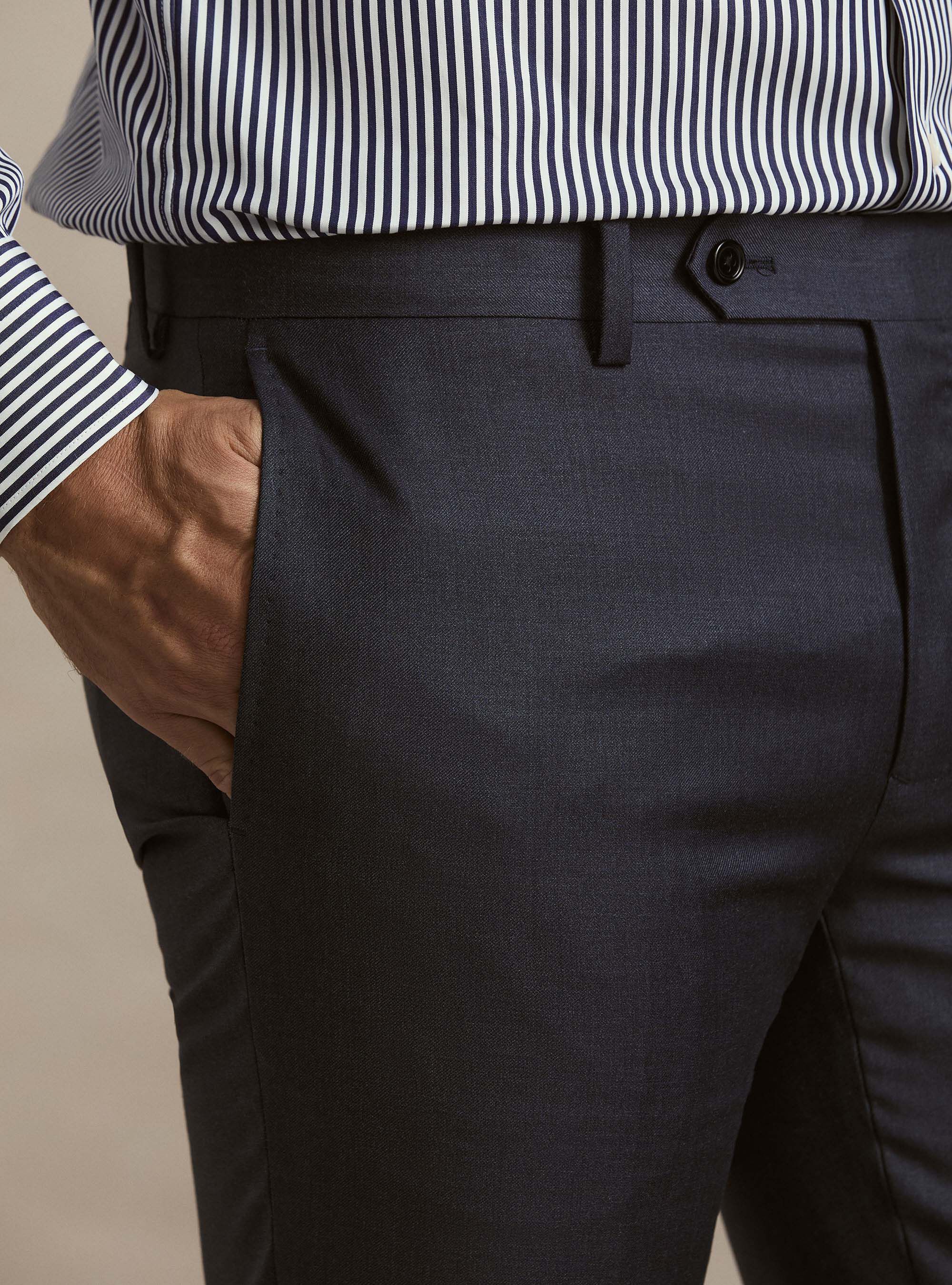 Suit trousers in pure wool by Vitale Barberis Canonico, INK