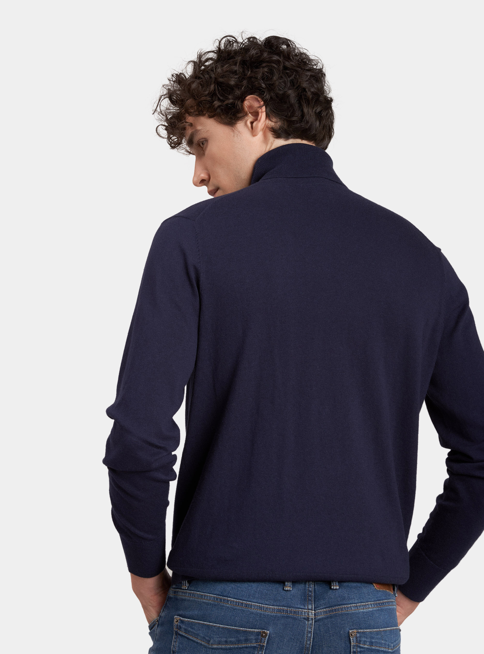 navy cashmere turtleneck sweater