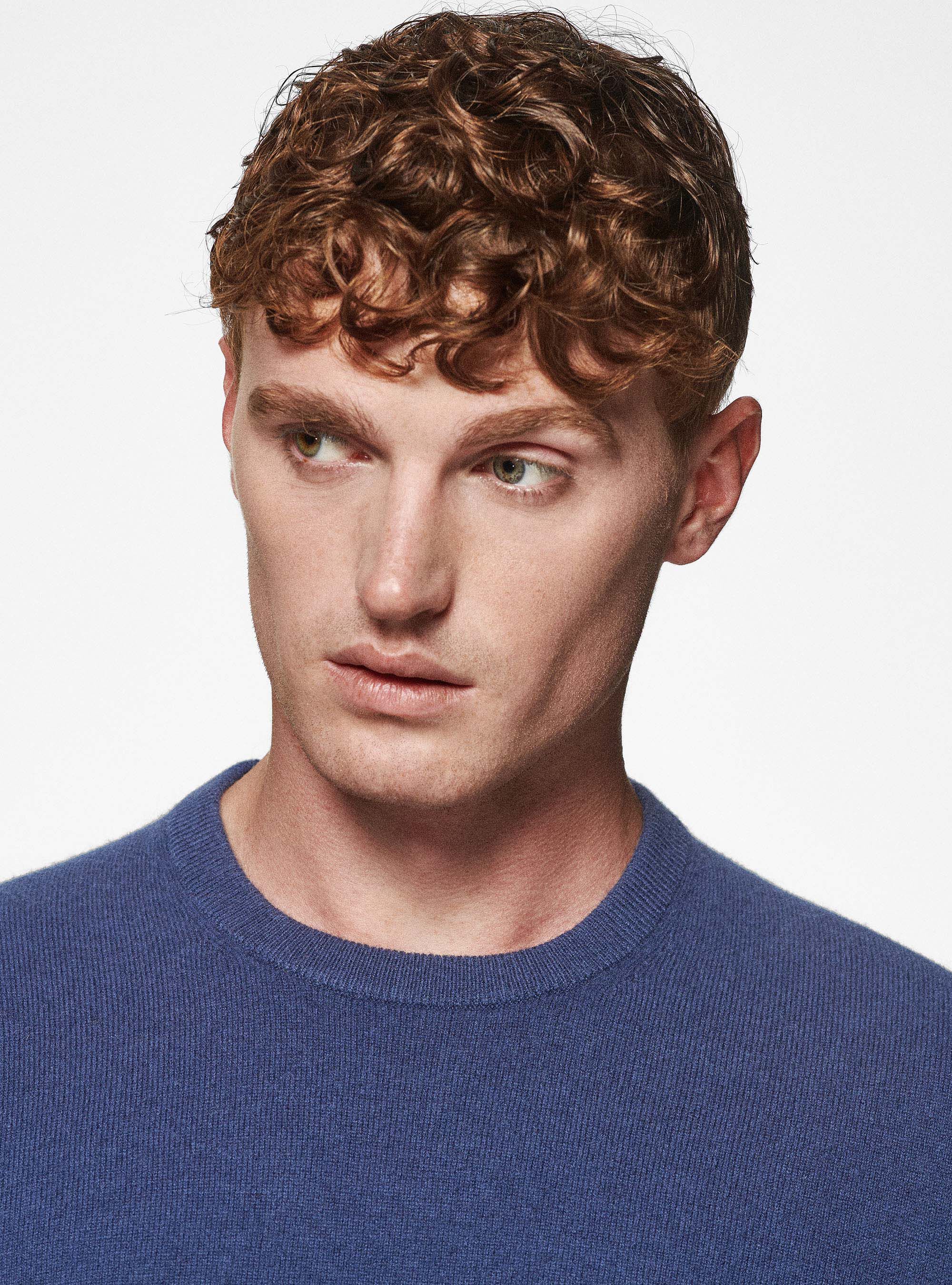 Maglia girocollo in lambswool e cashmere, INCHIOSTRO