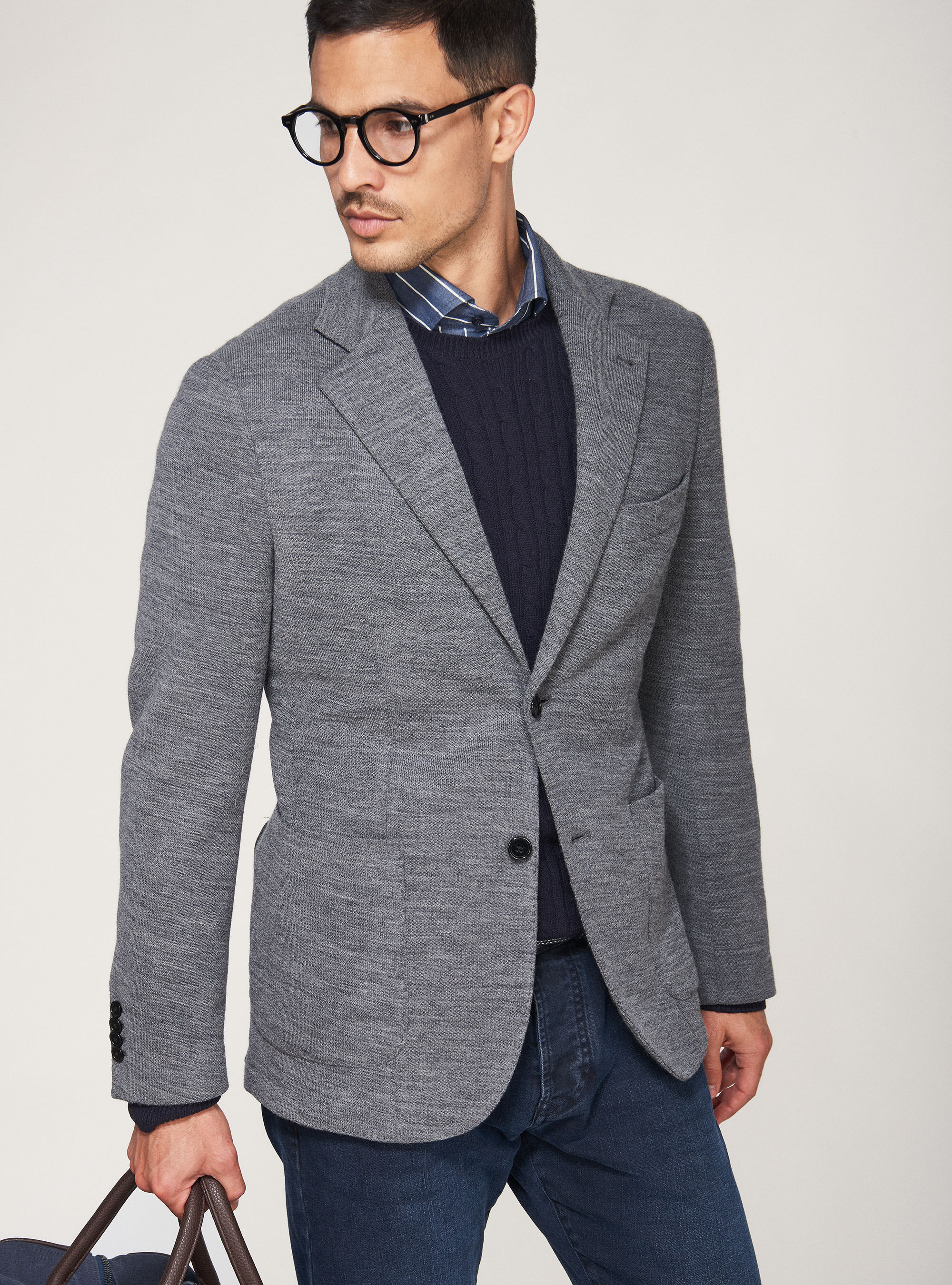 Grey best sale jersey blazer
