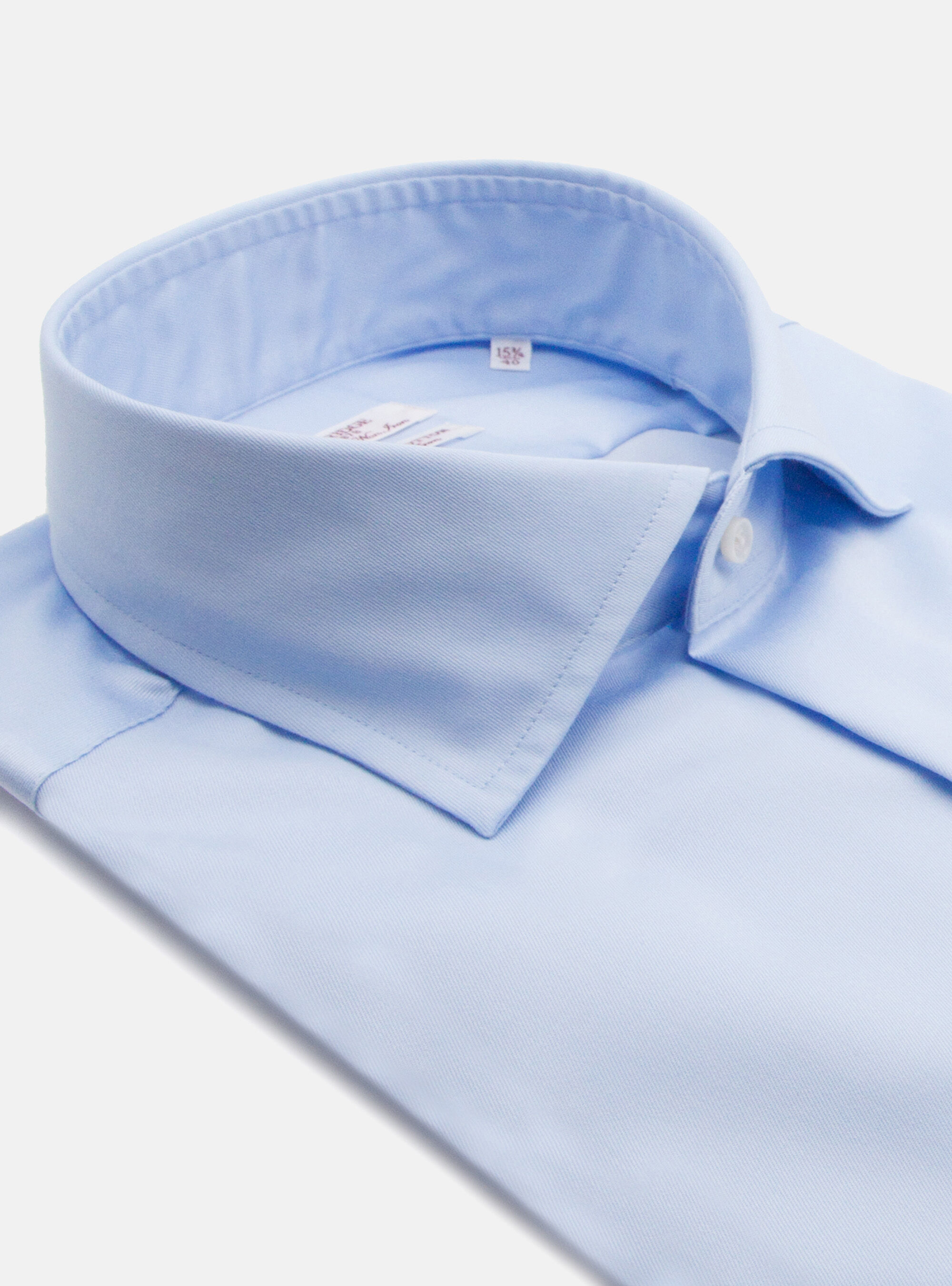 Camicia comfort fit classica in twill no iron, AZZURRO