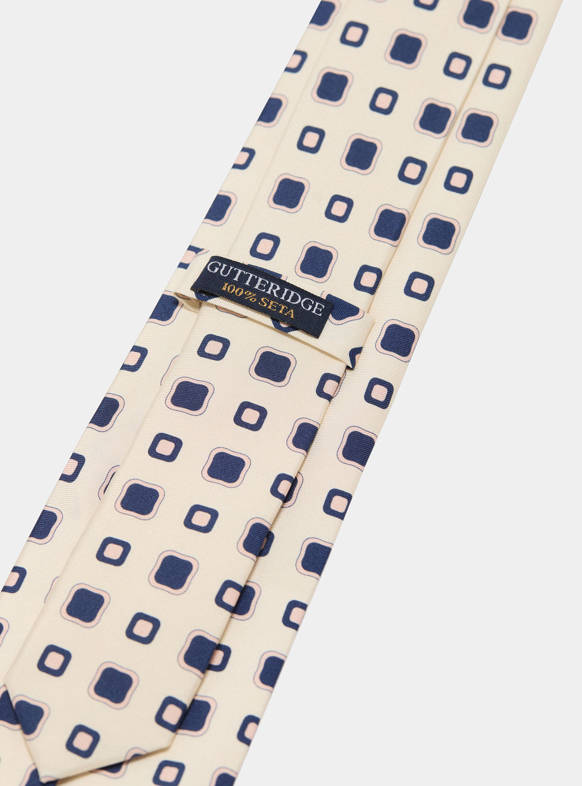 Patterned silk twill tie, OFF-WHITE