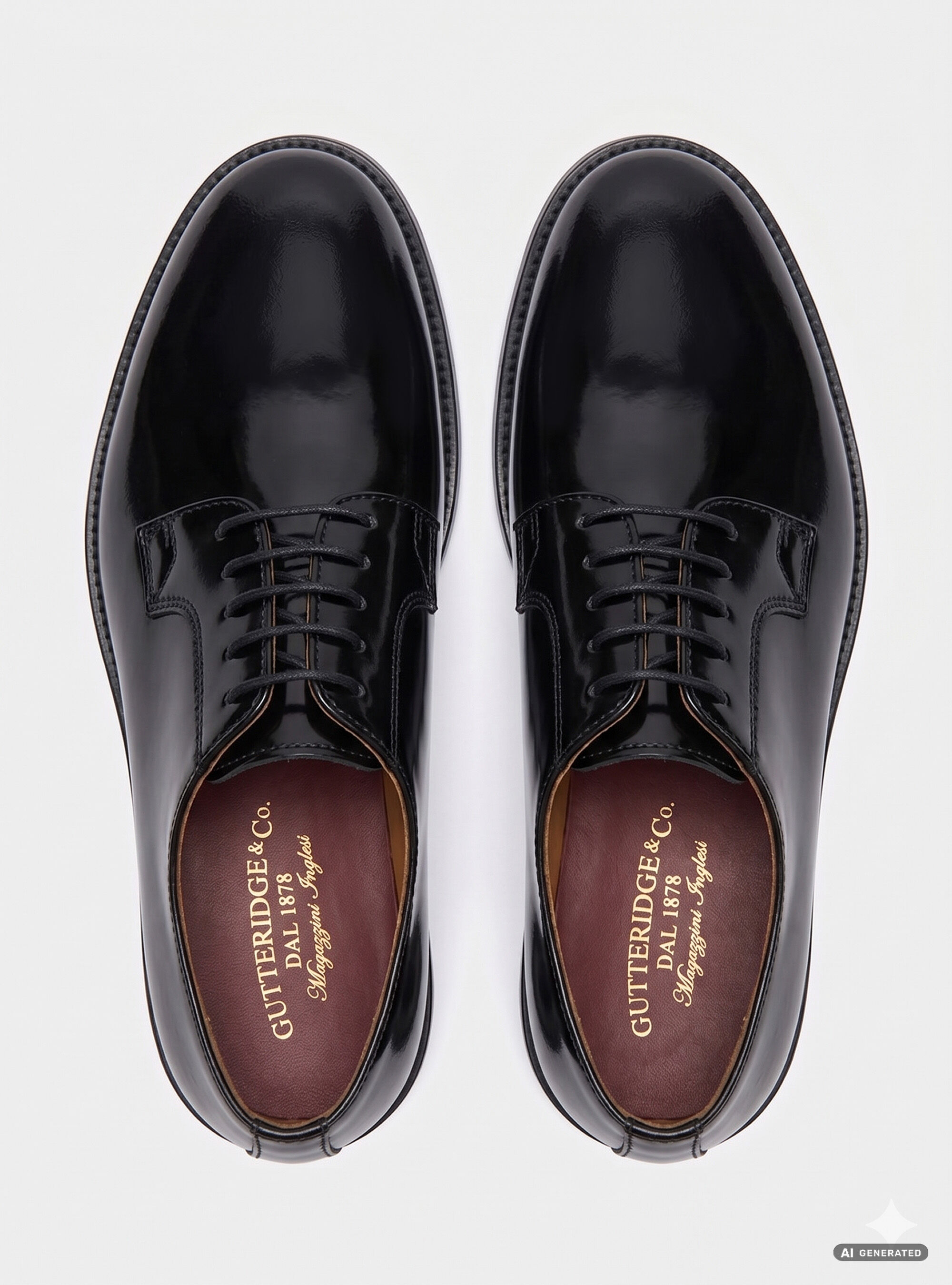 Derby allacciata in pelle abrasivata, BLACK