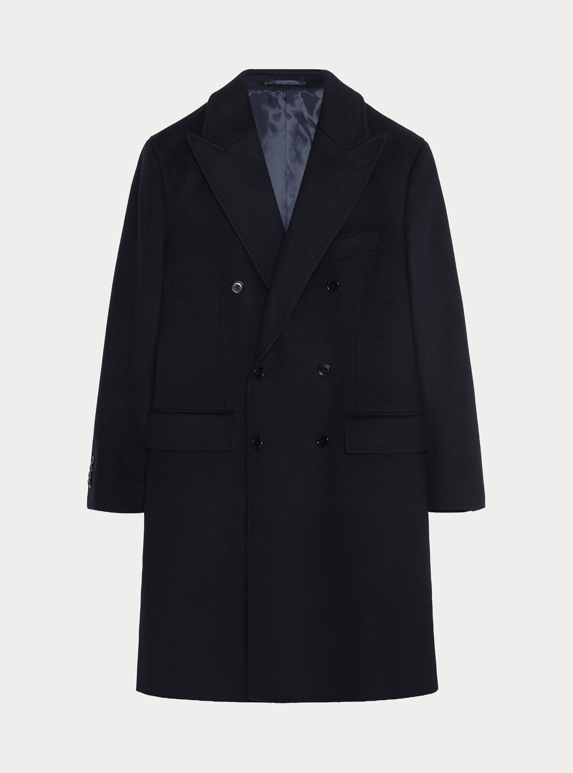 Double-breasted cashmere-blend coat, NAVY BLUE