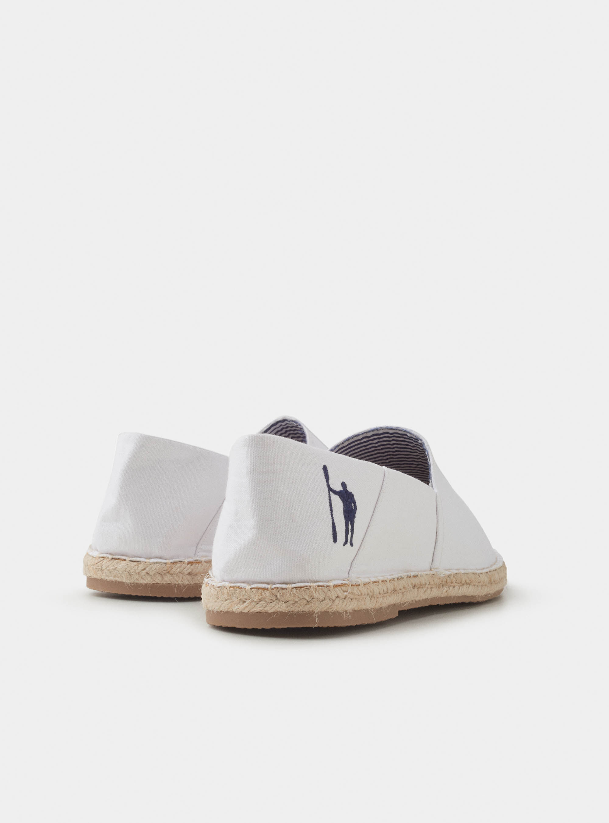 Espadrillas in canvas con logo, BIANCO