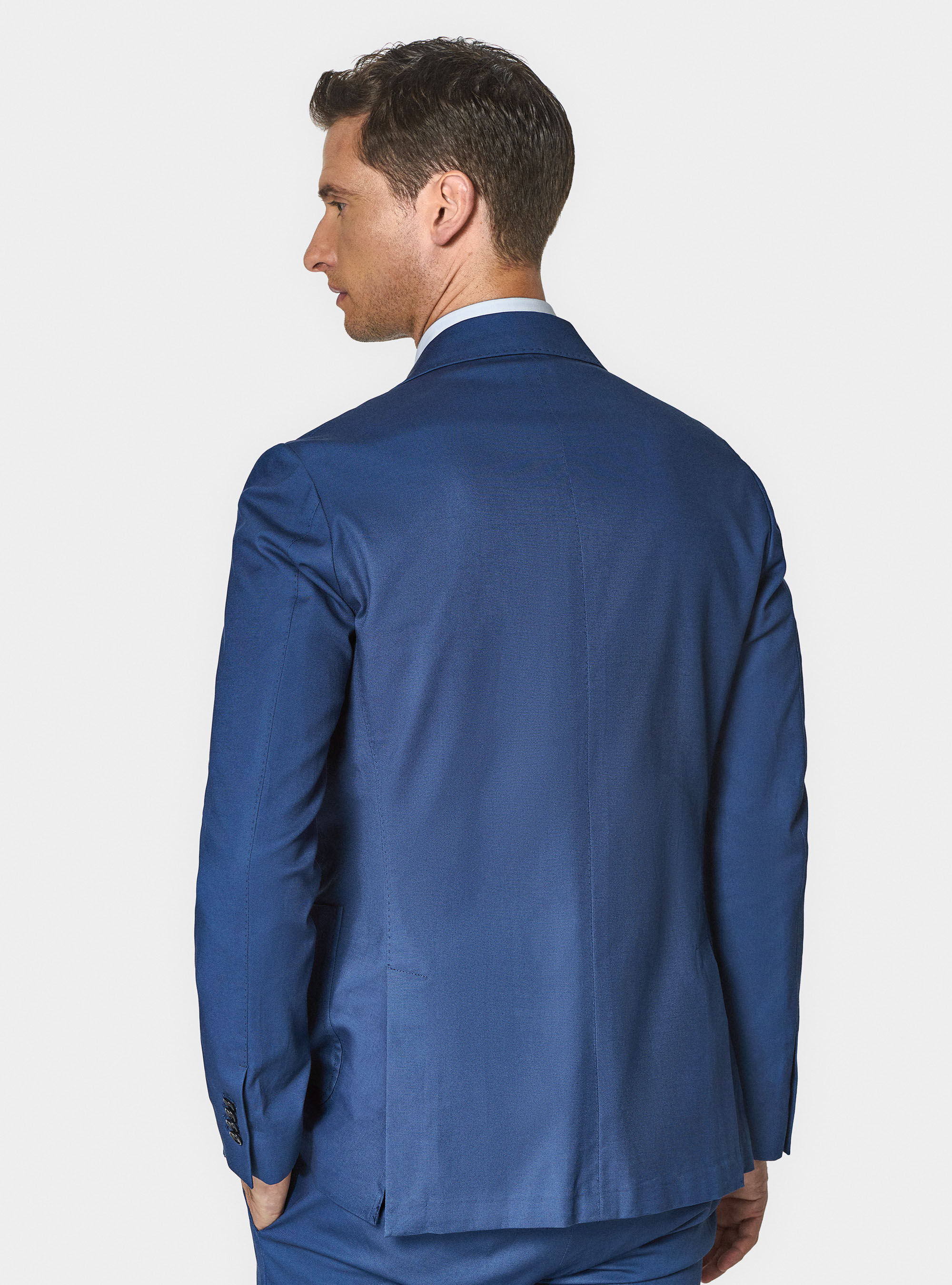 Giacca abito in cotone armaturato, BLU