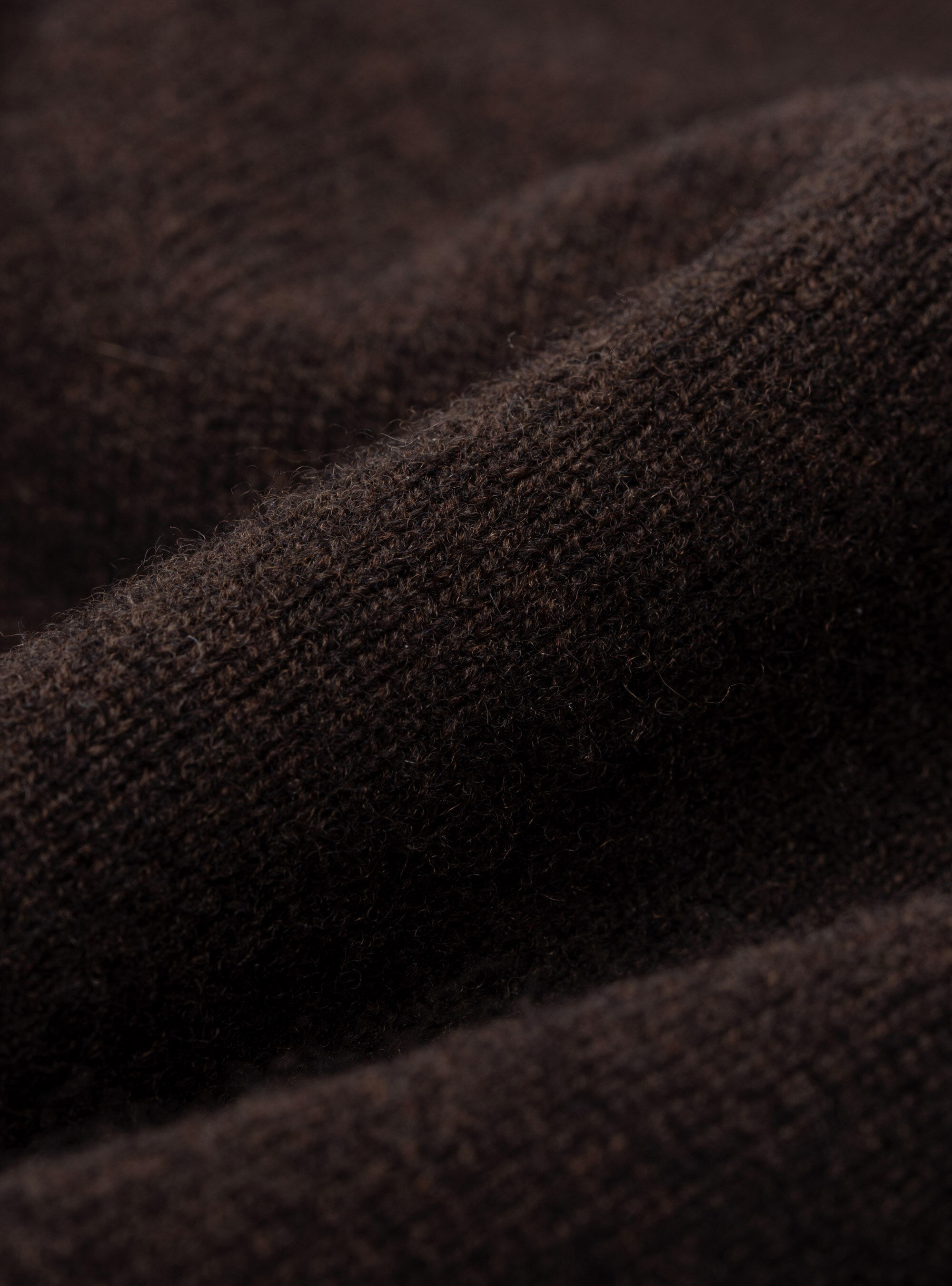 Punto de cuello redondo de lambswool y cachemira, MARRON