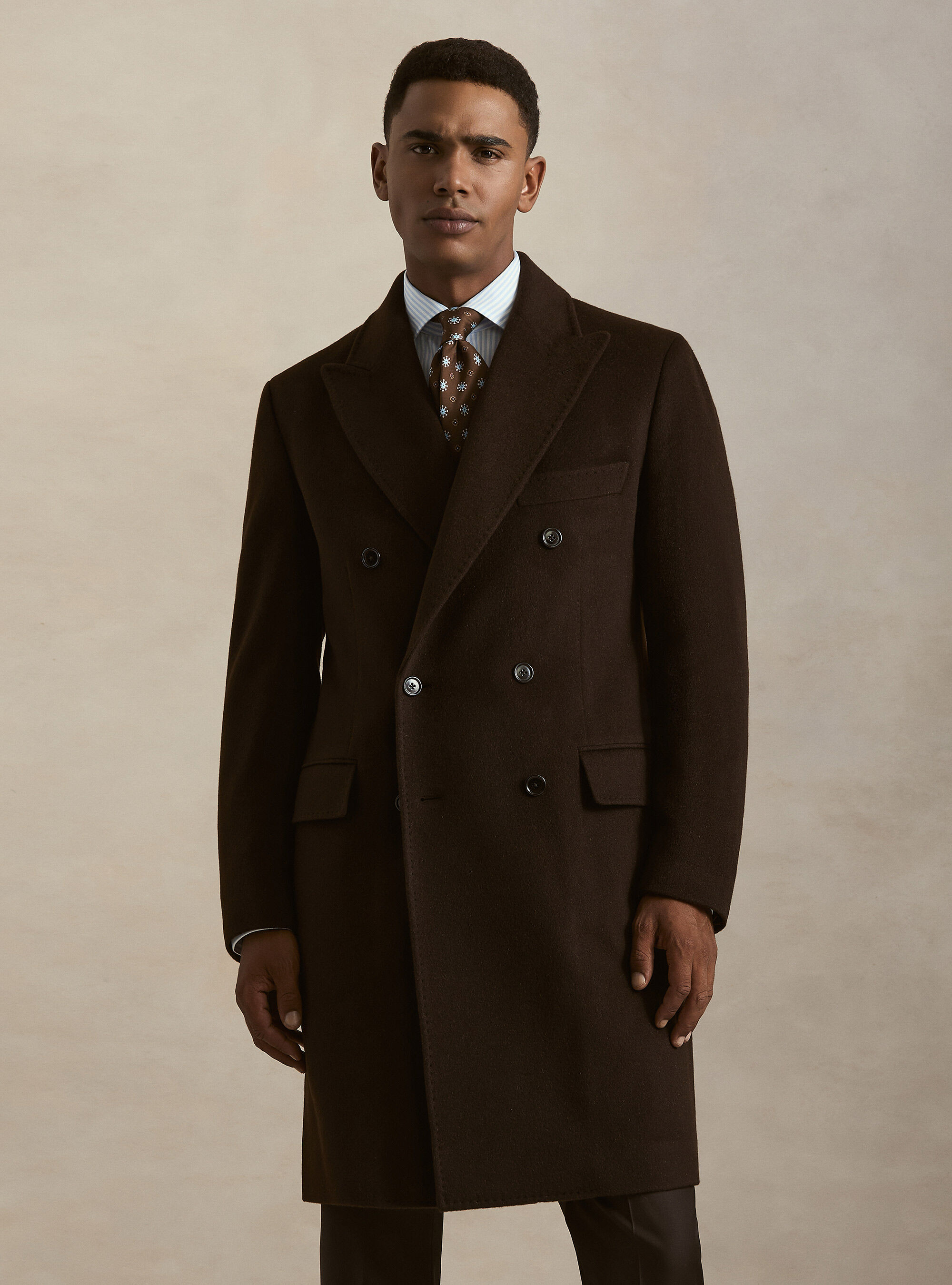 Double-breasted cashmere coat