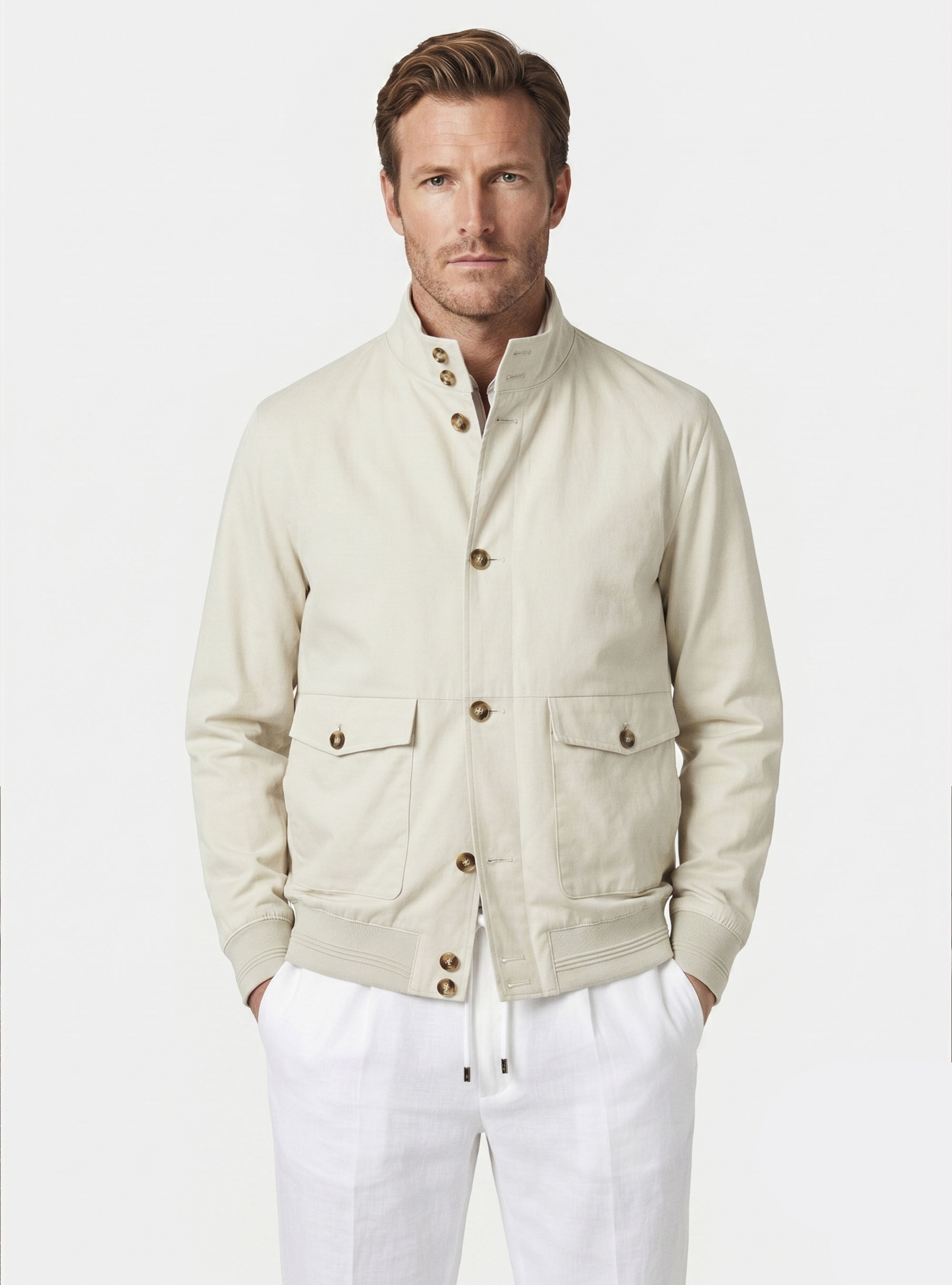 Bomber effetto scamosciato, ECRU