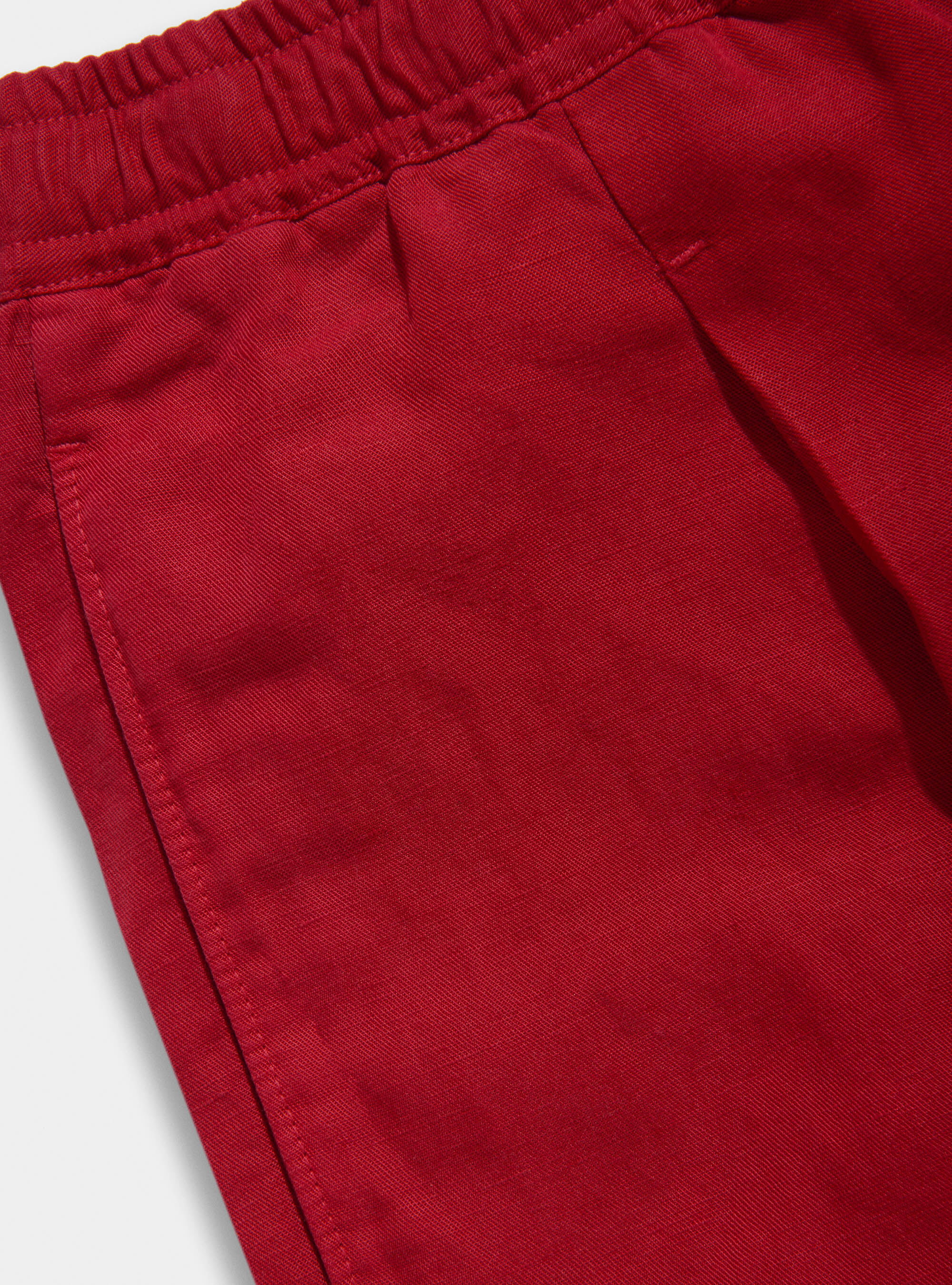 Linen blend bermuda shorts with drawstrings, 0321C CILIEGIA