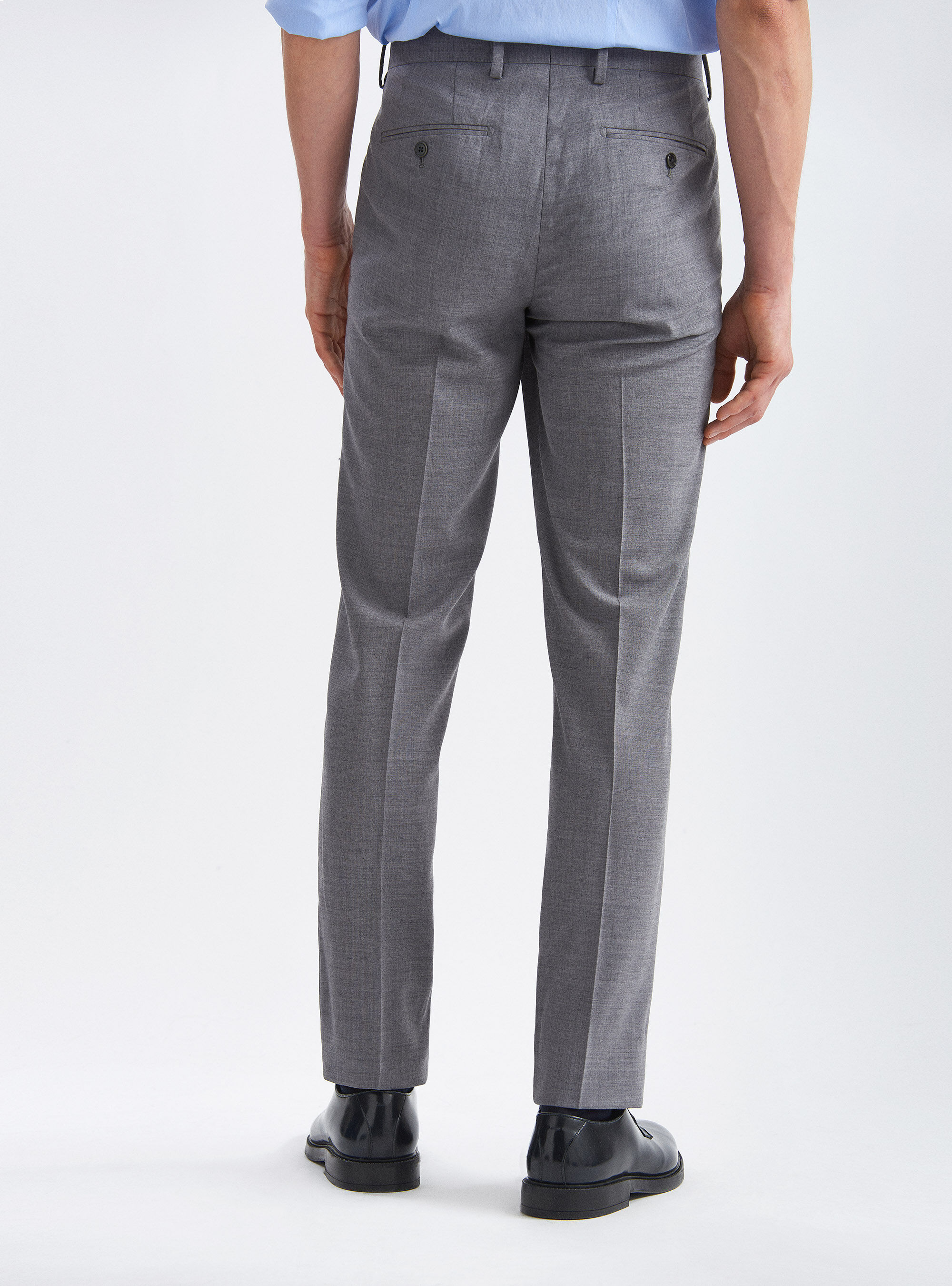 Fresh wool suit trousers, LIGHT GREY MELANGE