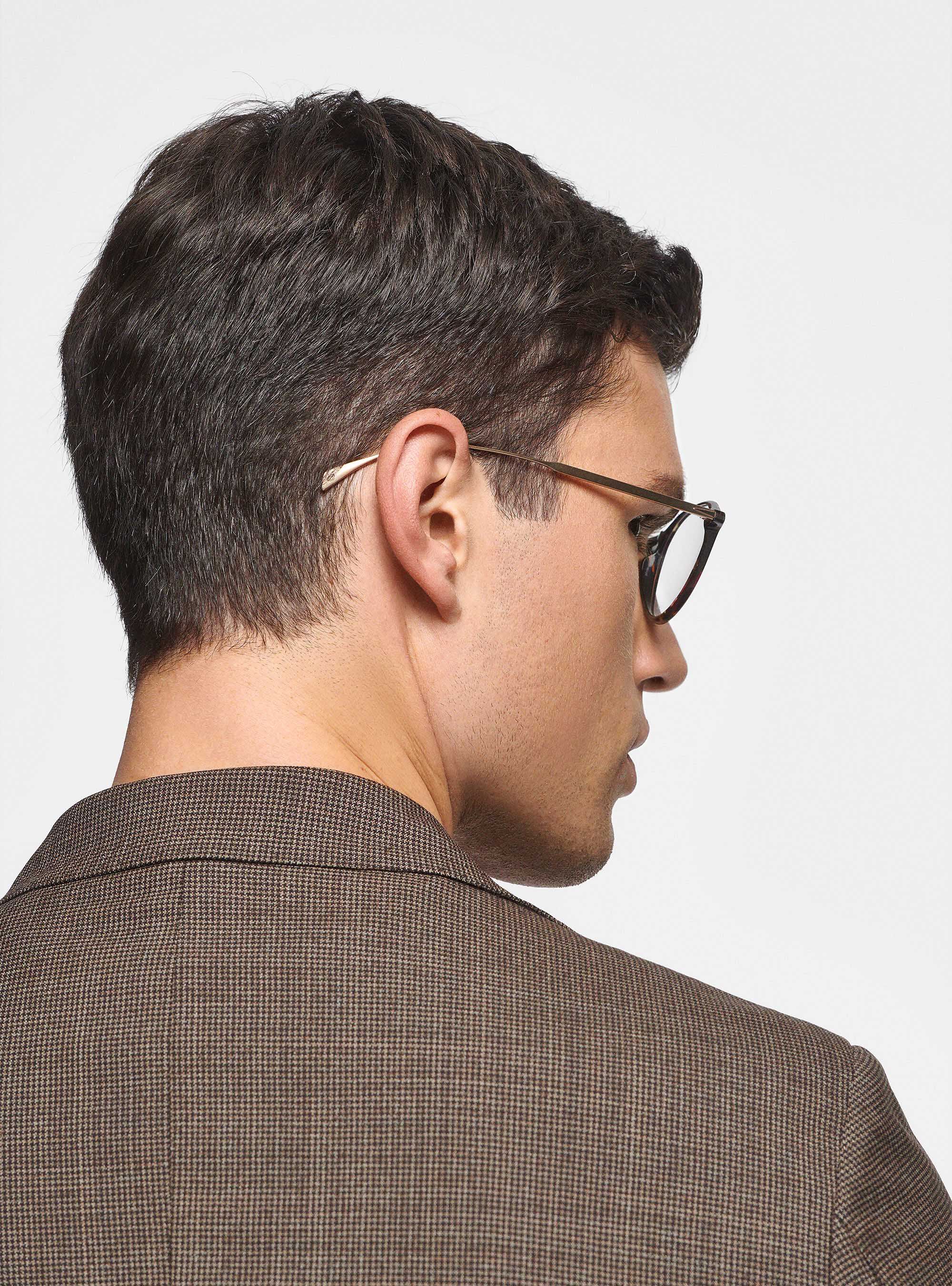 Giacca per abito in pura lana pied de poule Vitale Barberis Canonico, MARRONE