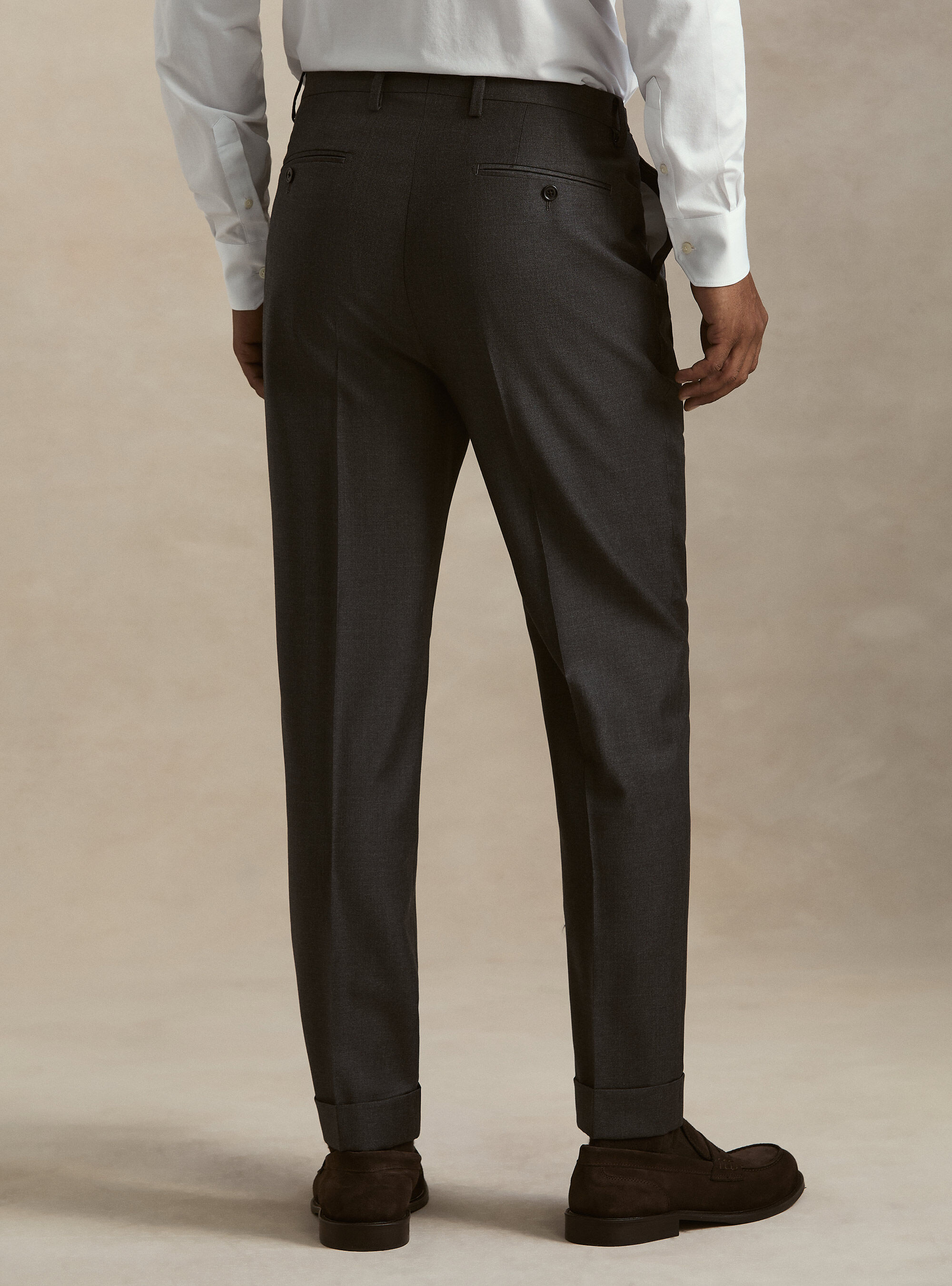 Vitale Barberis Canonico wool pleated trousers, ASPHALT GREY