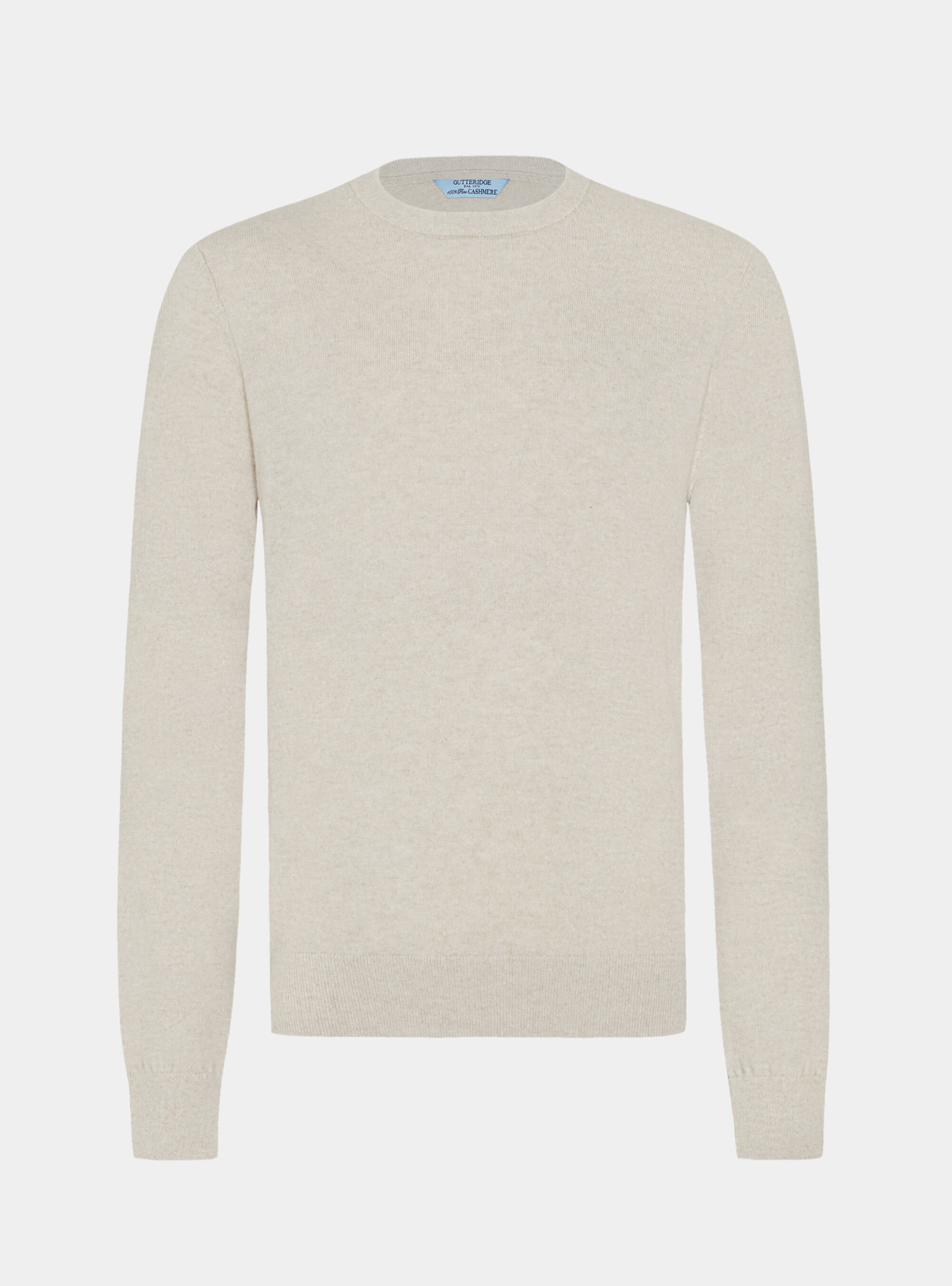 Maglia girocollo in 100% cashmere, ECRU