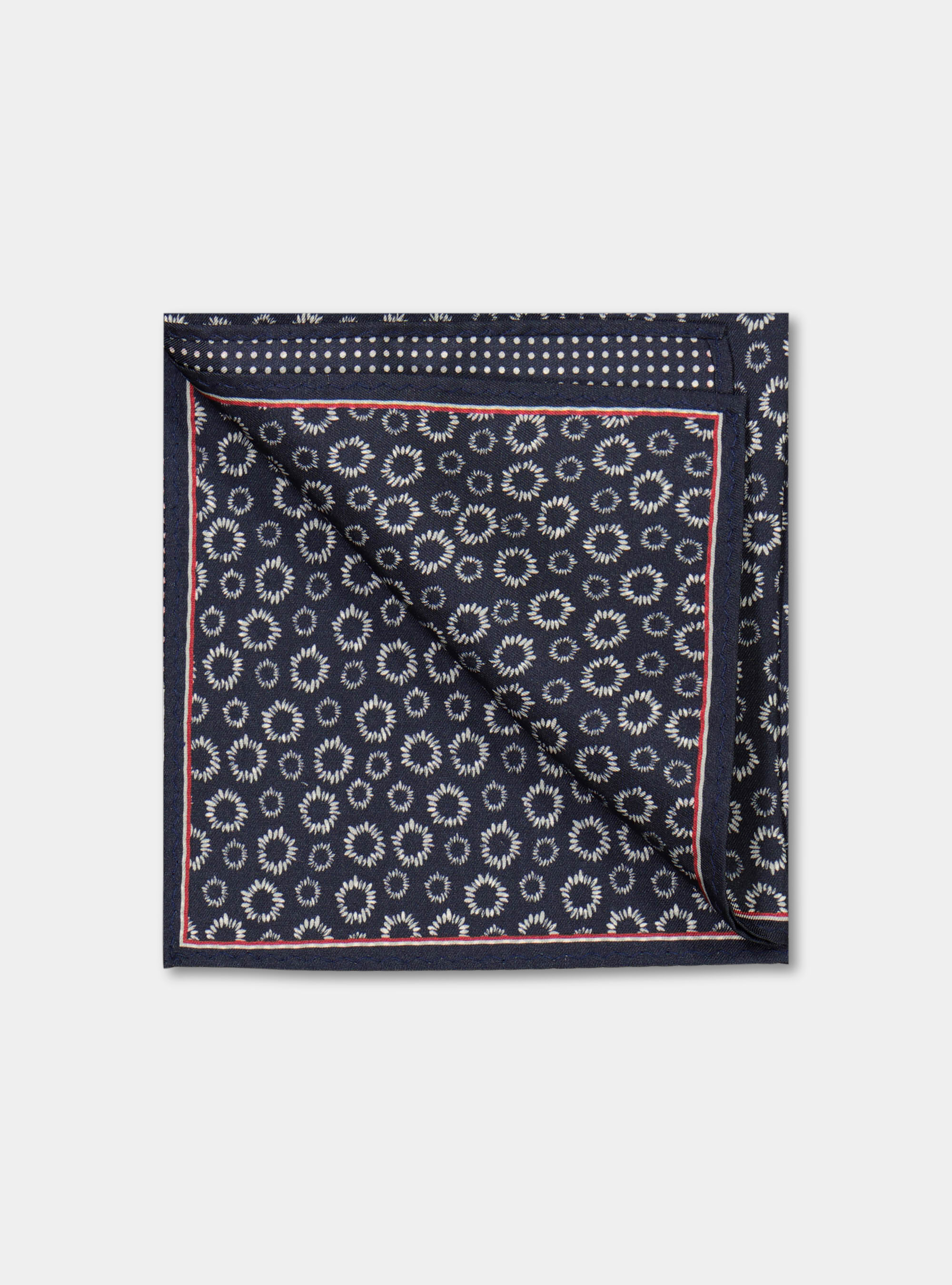 Pochette fantasia in seta stampata, BLU NAVY